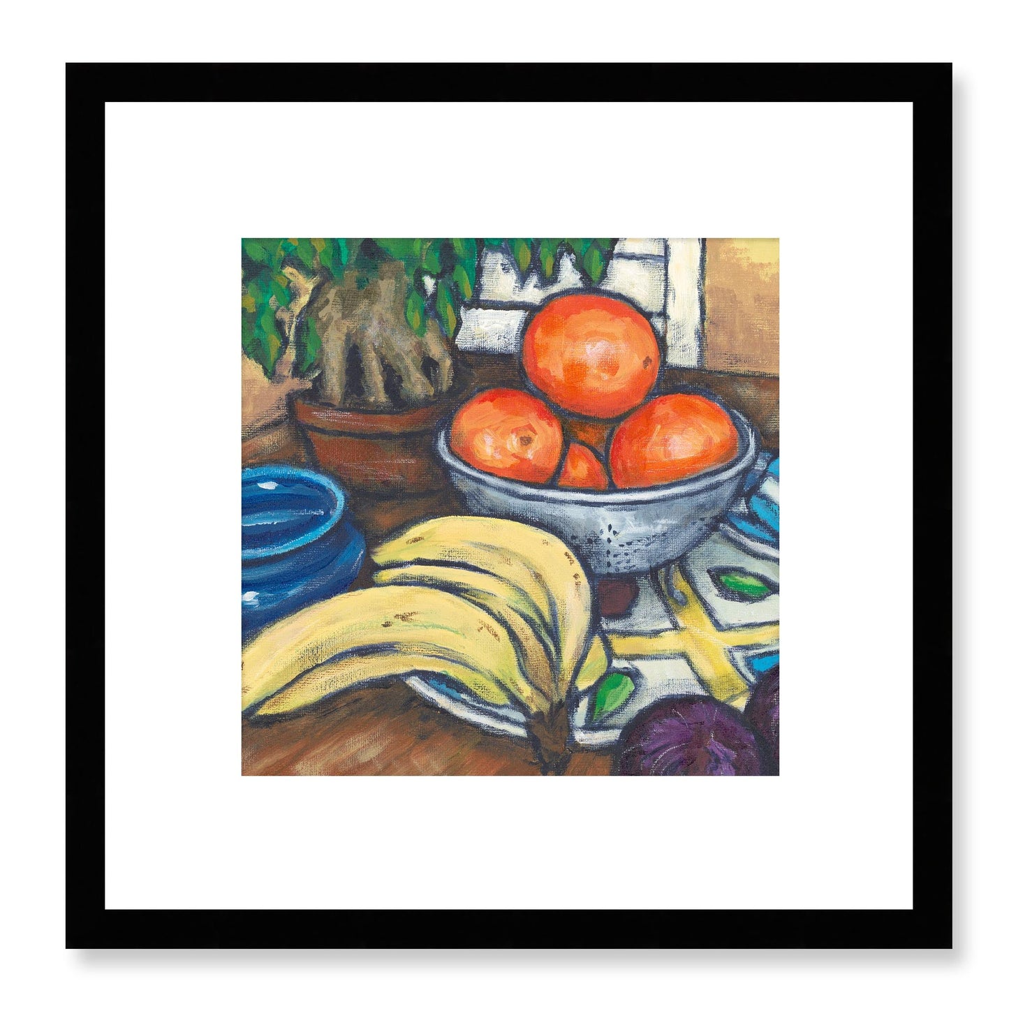 Framed Fine Art Print, White Mat - 12x12 inches | Still Life in Acrylic, FPS-1000-1104, Prints, Fine art, Black Frame, 30 x 30 cm ,12 x 12 inches