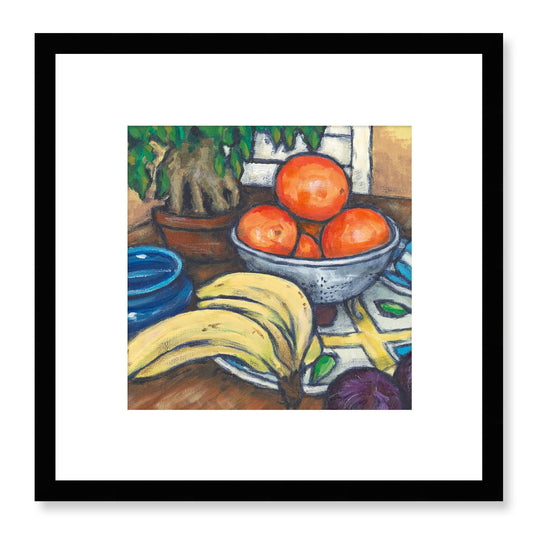 Framed Fine Art Print, White Mat - 12x12 inches | Still Life in Acrylic, FPS-1000-1104, Prints, Fine art, Black Frame, 30 x 30 cm ,12 x 12 inches