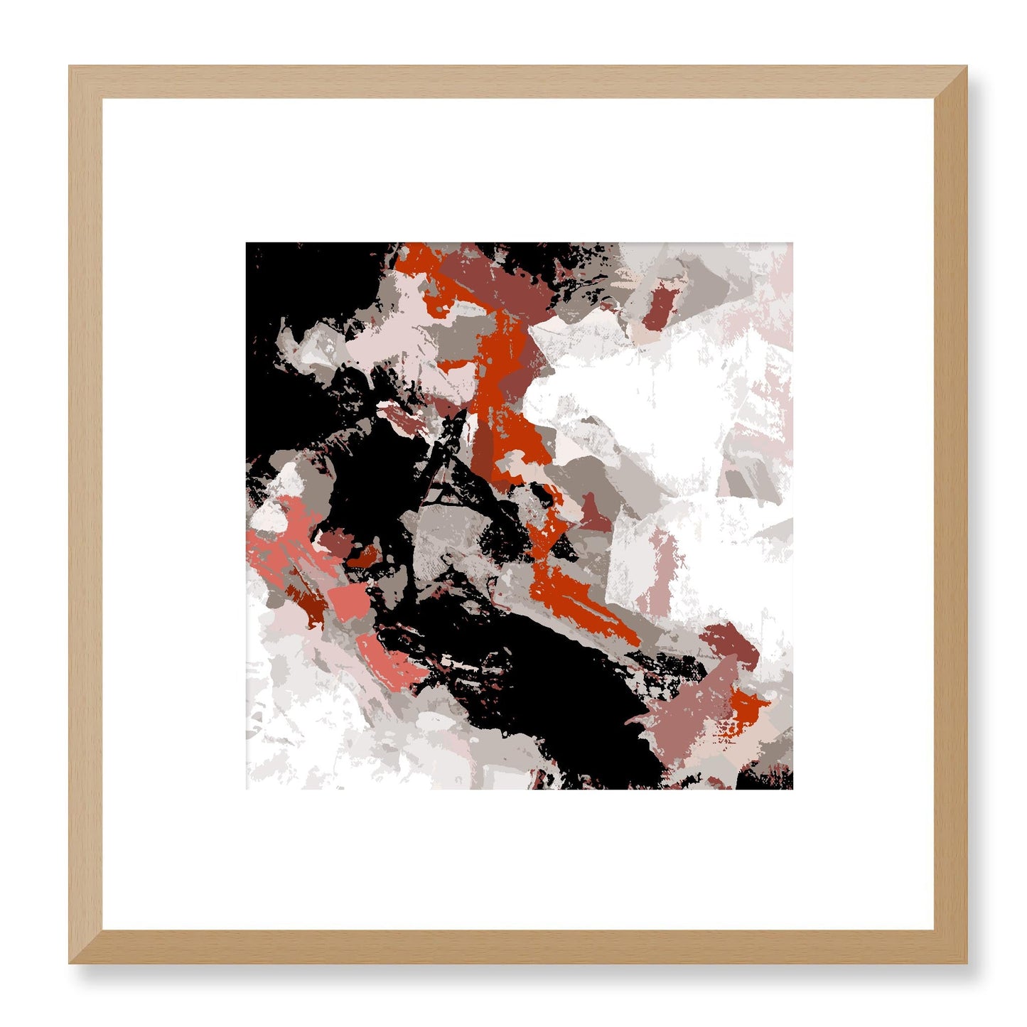 Framed Graphic Art Print, White Mat - 8x8 12x12 16x16 20x20 24x24 28x28 inches | FPS-1130-7690, Prints, Graphic art, Natural Frame, 30 x 30 cm ,12 x 12 inches