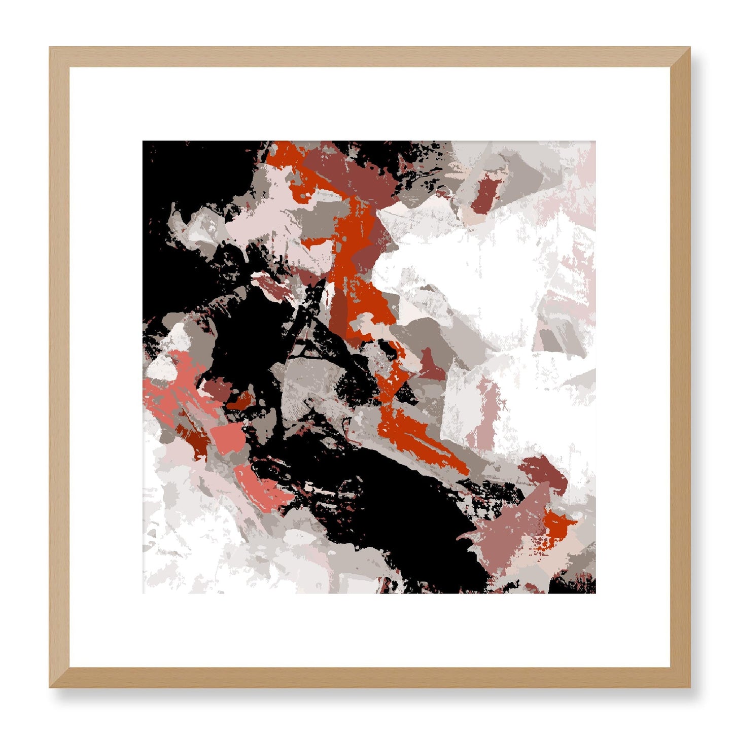 Framed Graphic Art Print, White Mat - 8x8 12x12 16x16 20x20 24x24 28x28 inches | FPS-1130-7690, Prints, Graphic art, Natural Frame, 41 x 41 cm ,16 x 16 inches