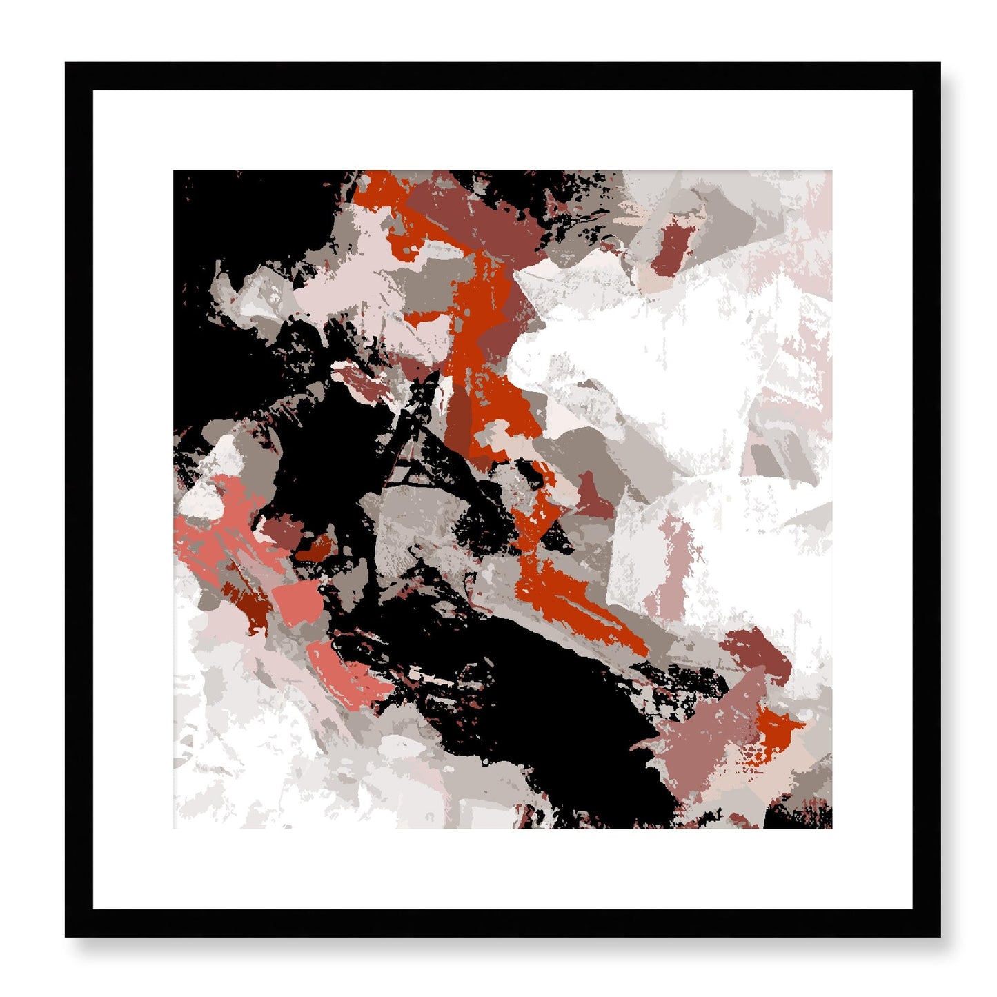 Framed Graphic Art Print, White Mat - 8x8 12x12 16x16 20x20 24x24 28x28 inches | FPS-1130-7690, Prints, Graphic art, Black Frame, 51 x 51 cm ,20 x 20 inches