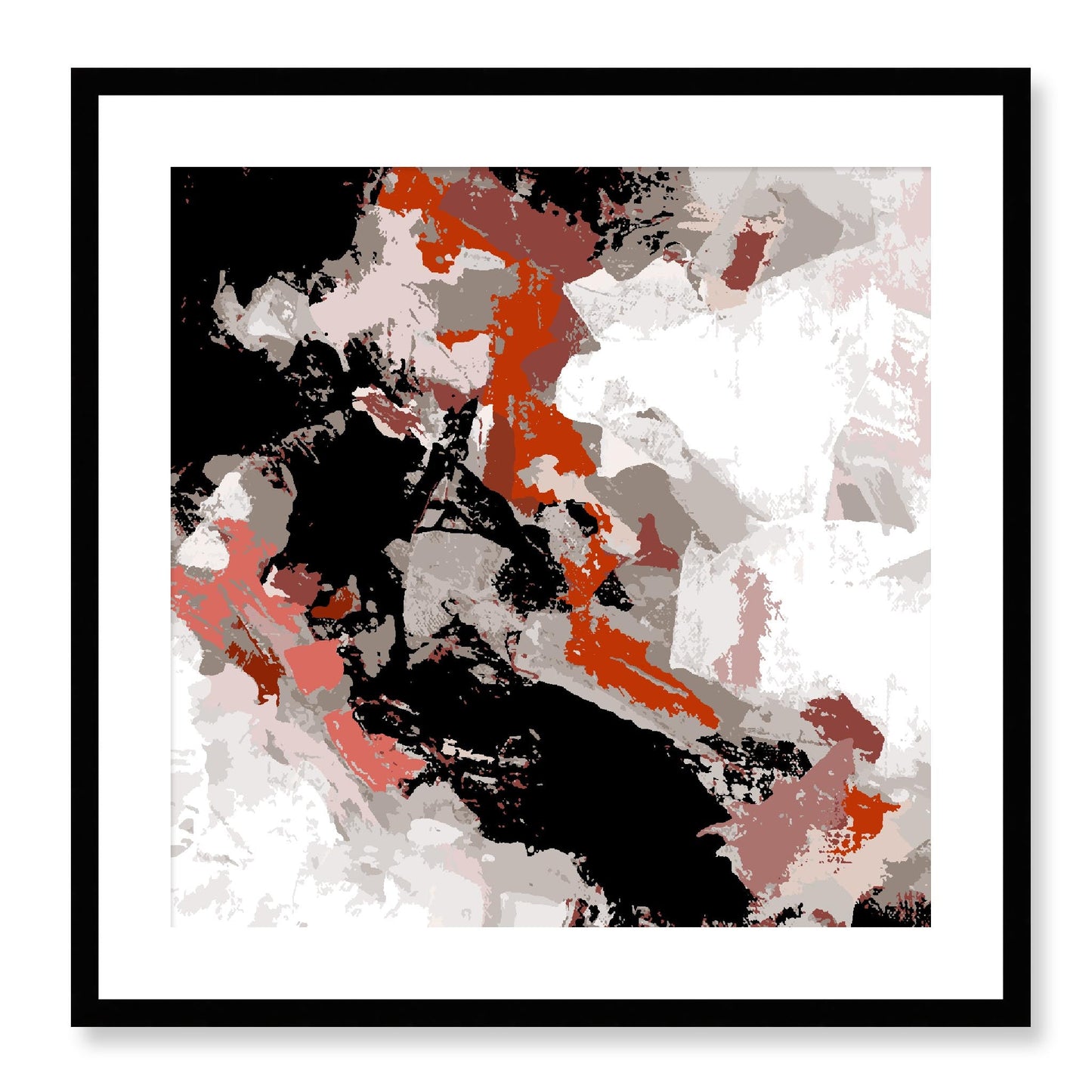 Framed Graphic Art Print, White Mat - 8x8 12x12 16x16 20x20 24x24 28x28 inches | FPS-1130-7690, Prints, Graphic art, Black Frame, 61 x 61 cm ,24 x 24 inches