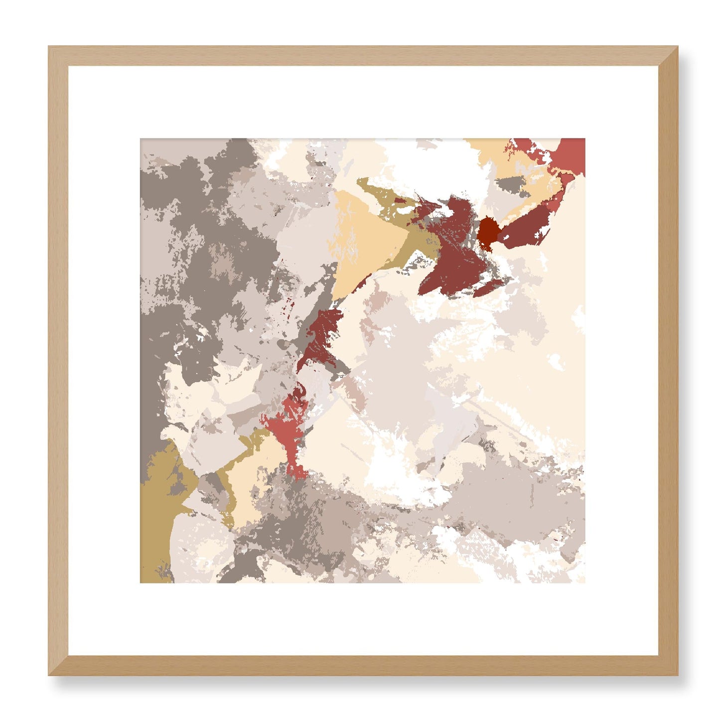 Framed Graphic Art Print, White Mat - 8x8 12x12 16x16 20x20 24x24 28x28 inches | FPS-1130-7691, Prints, Graphic art, Natural Frame, 41 x 41 cm ,16 x 16 inches