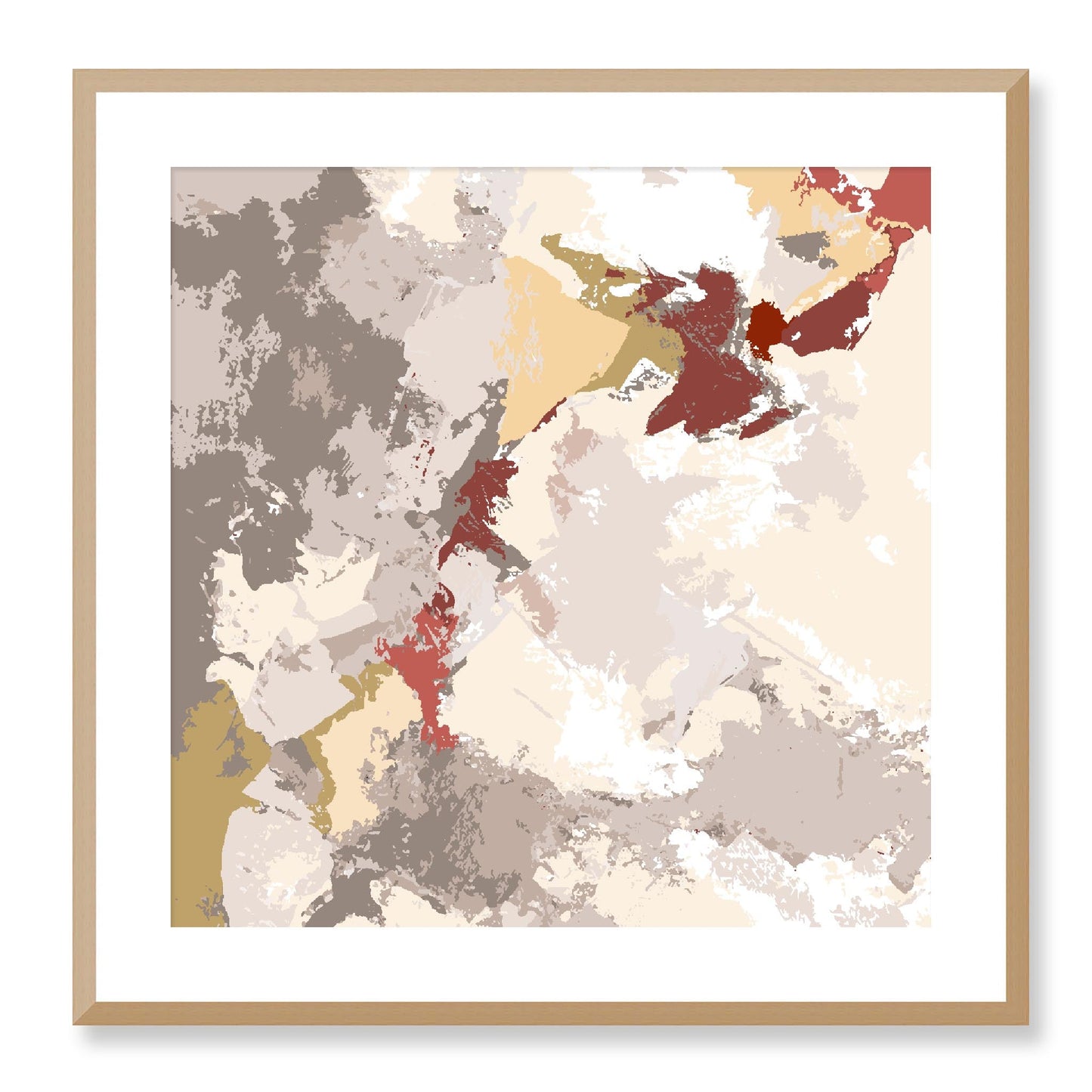 Framed Graphic Art Print, White Mat - 8x8 12x12 16x16 20x20 24x24 28x28 inches | FPS-1130-7691, Prints, Graphic art, Natural Frame, 61 x 61 cm ,24 x 24 inches