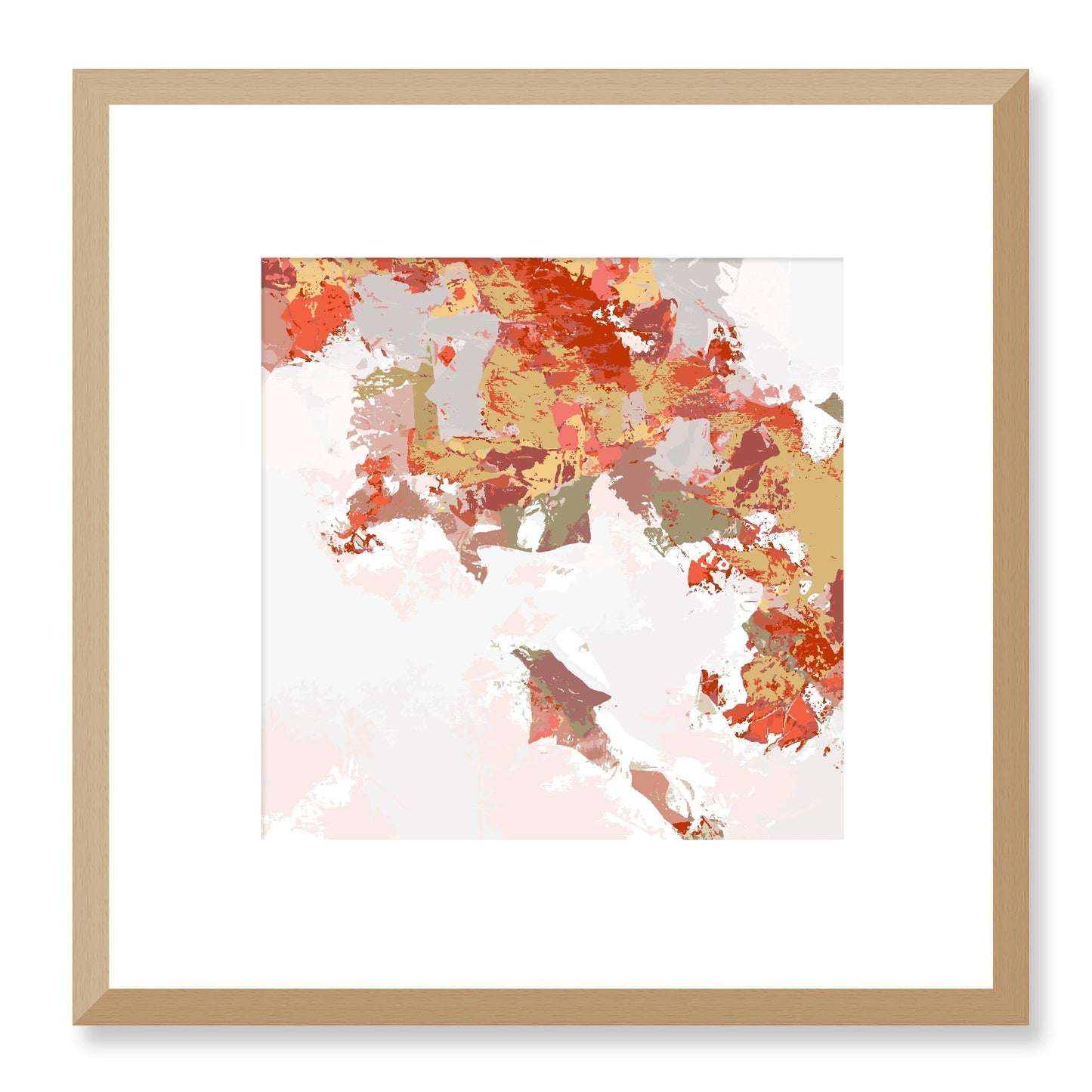 Framed Graphic Art Print, White Mat - 8x8 12x12 16x16 20x20 24x24 28x28 inches | FPS-1130-7693, Prints, Graphic art, Natural Frame, 30 x 30 cm ,12 x 12 inches