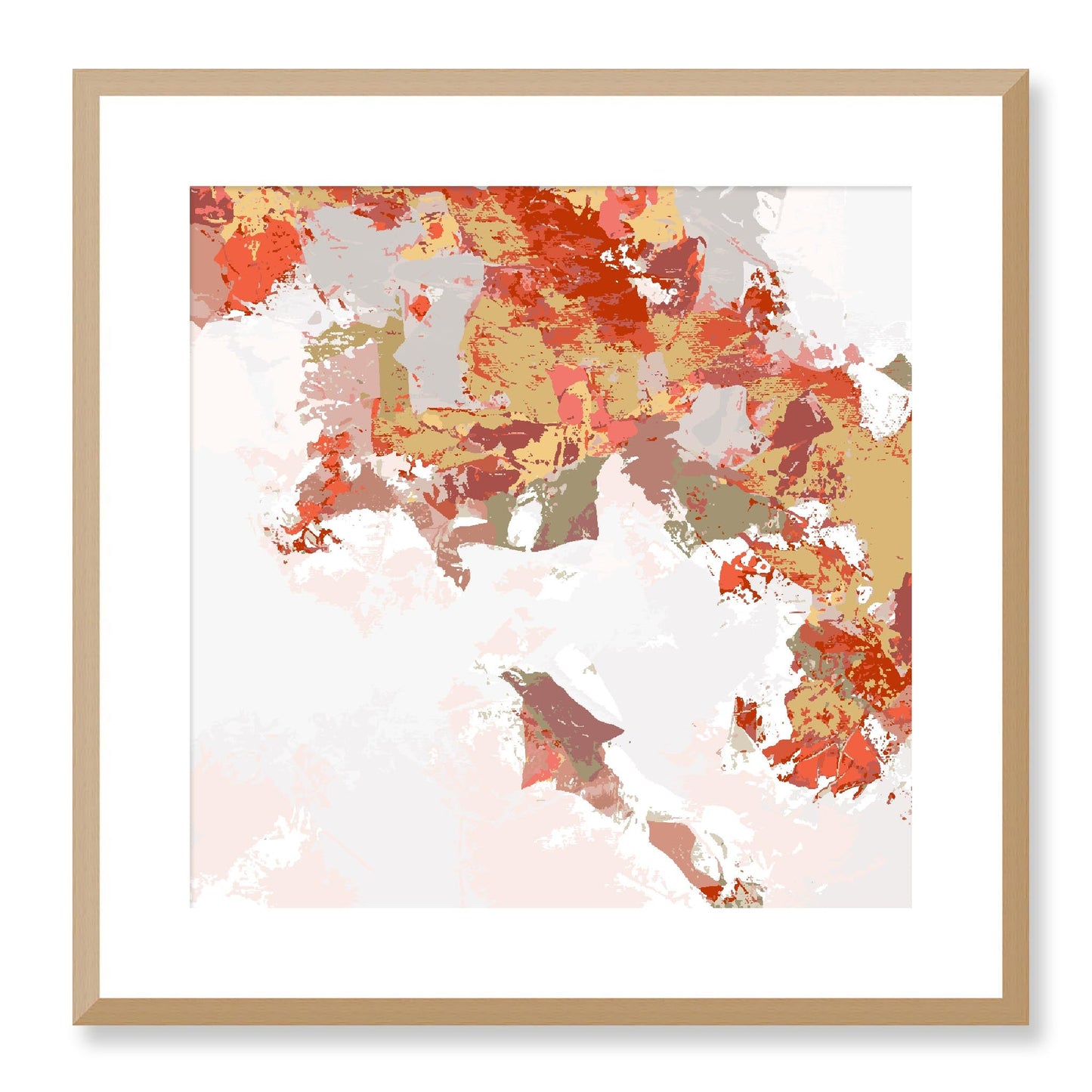 Framed Graphic Art Print, White Mat - 8x8 12x12 16x16 20x20 24x24 28x28 inches | FPS-1130-7693, Prints, Graphic art, Natural Frame, 51 x 51 cm ,20 x 20 inches