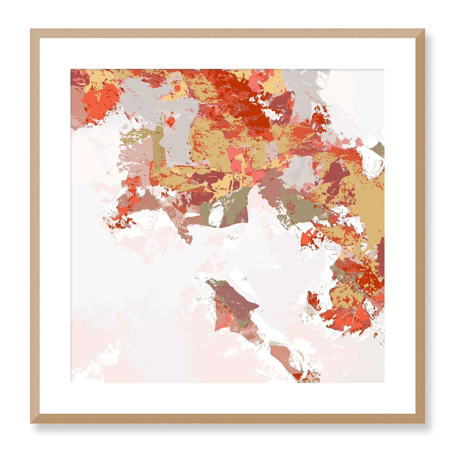 Framed Graphic Art Print, White Mat - 8x8 12x12 16x16 20x20 24x24 28x28 inches | FPS-1130-7693, Prints, Graphic art, Natural Frame, 61 x 61 cm ,24 x 24 inches