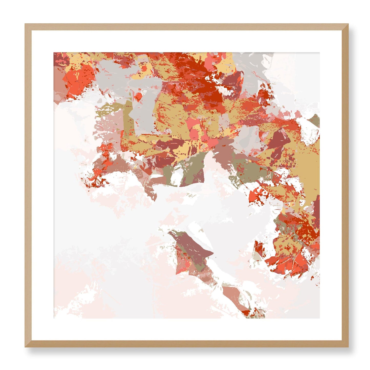 Framed Graphic Art Print, White Mat - 8x8 12x12 16x16 20x20 24x24 28x28 inches | FPS-1130-7693, Prints, Graphic art, Natural Frame, 71 x 71 cm ,28 x 28 inches