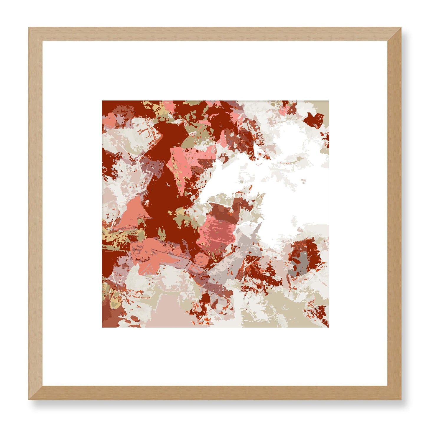 Framed Graphic Art Print, White Mat - 8x8 12x12 16x16 20x20 24x24 28x28 inches | FPS-1130-7695, Prints, Graphic art, Natural Frame, 30 x 30 cm ,12 x 12 inches