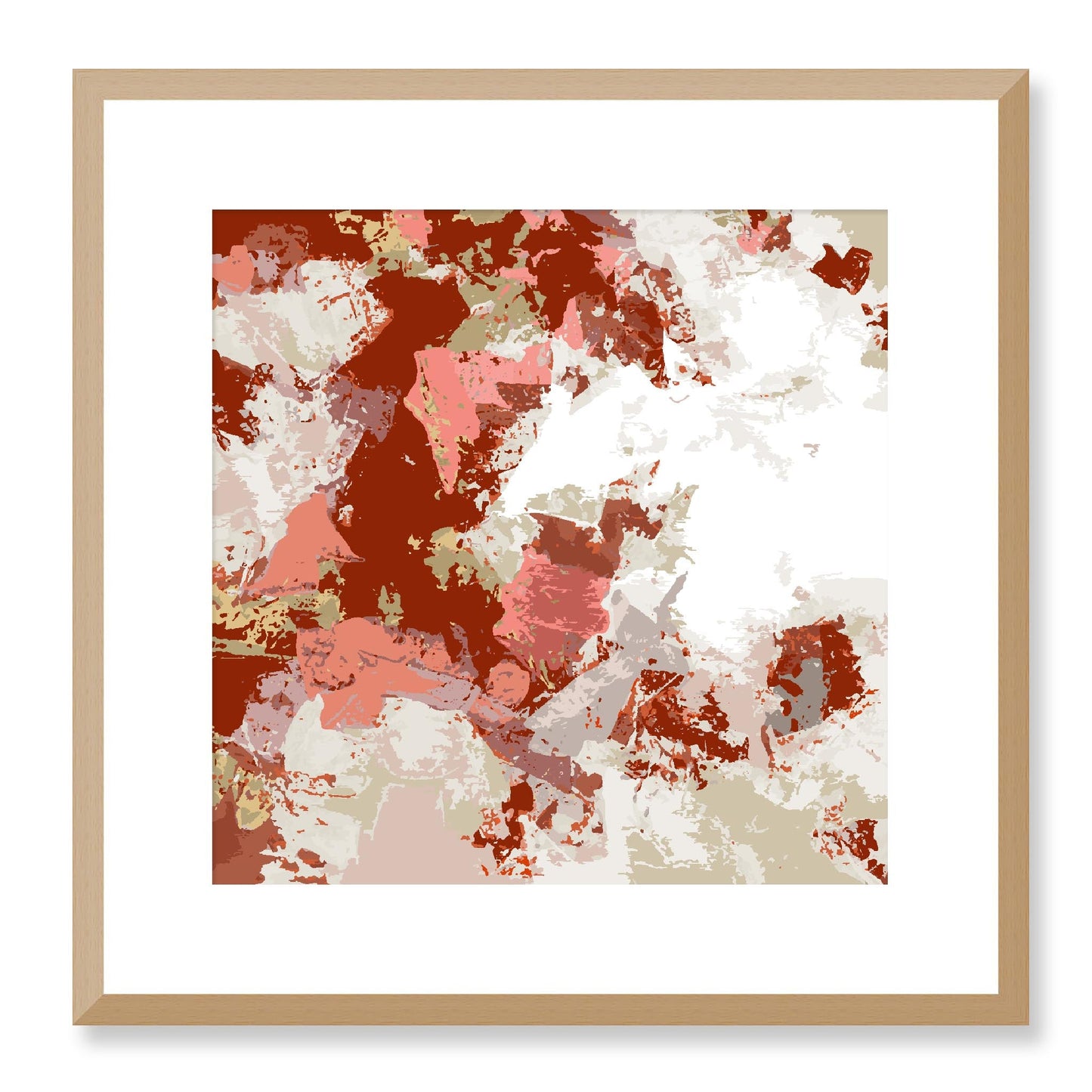 Framed Graphic Art Print, White Mat - 8x8 12x12 16x16 20x20 24x24 28x28 inches | FPS-1130-7695, Prints, Graphic art, Natural Frame, 41 x 41 cm ,16 x 16 inches