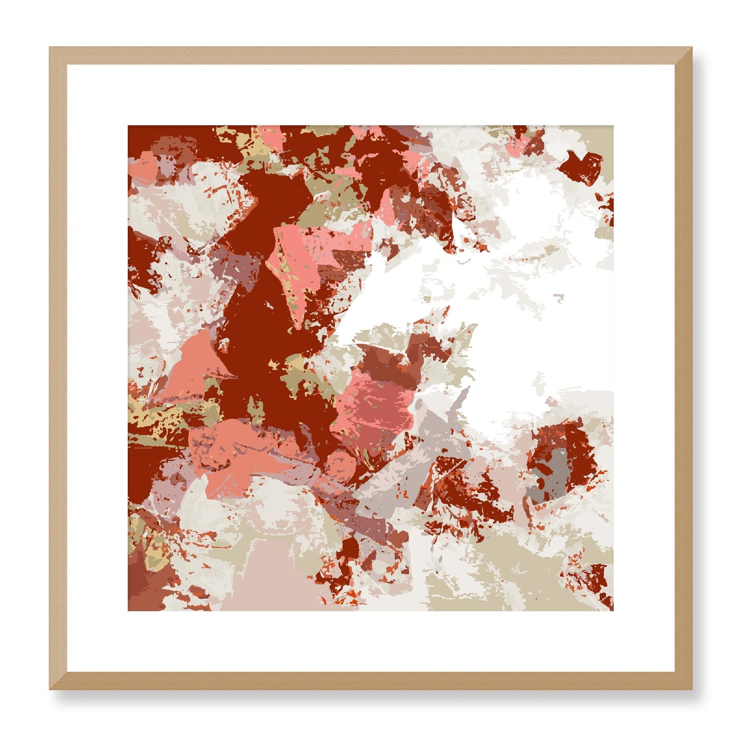 Framed Graphic Art Print, White Mat - 8x8 12x12 16x16 20x20 24x24 28x28 inches | FPS-1130-7695, Prints, Graphic art, Natural Frame, 51 x 51 cm ,20 x 20 inches