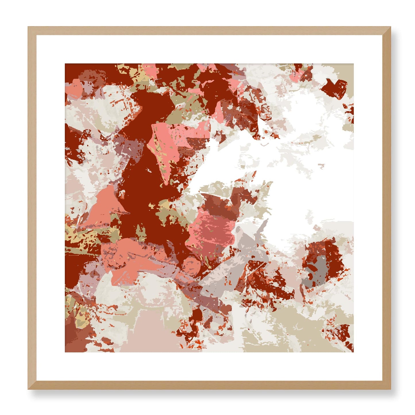 Framed Graphic Art Print, White Mat - 8x8 12x12 16x16 20x20 24x24 28x28 inches | FPS-1130-7695, Prints, Graphic art, Natural Frame, 61 x 61 cm ,24 x 24 inches