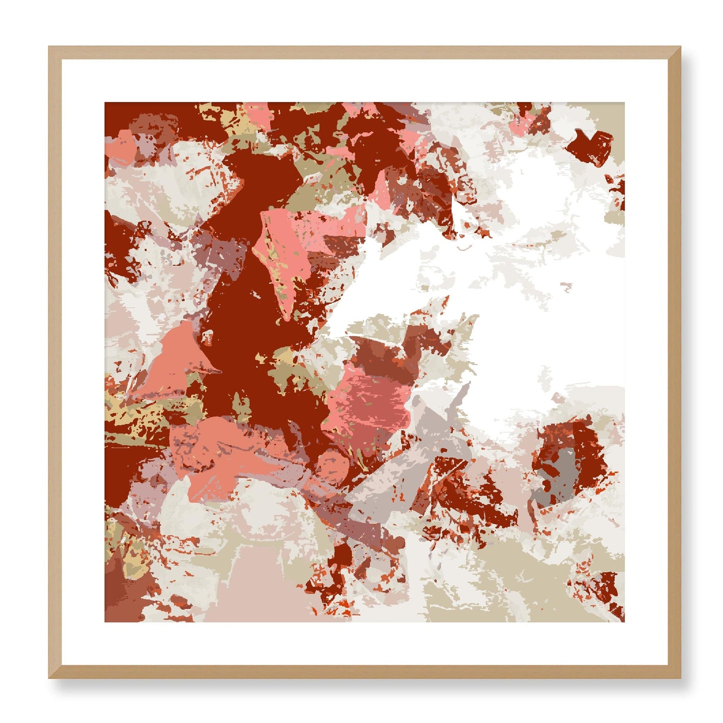 Framed Graphic Art Print, White Mat - 8x8 12x12 16x16 20x20 24x24 28x28 inches | FPS-1130-7695, Prints, Graphic art, Natural Frame, 71 x 71 cm ,28 x 28 inches