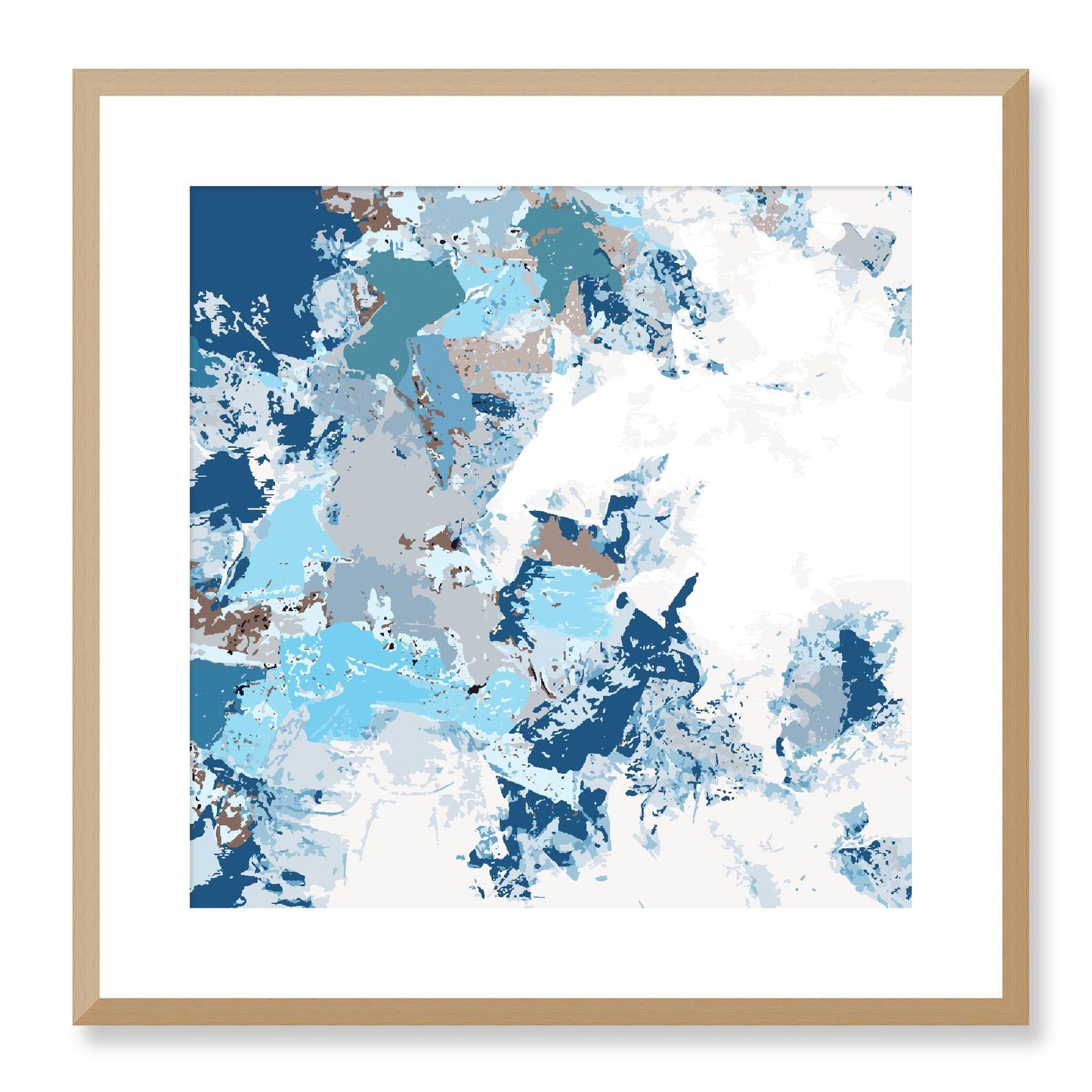 Framed Graphic Art Print, White Mat - 8x8 12x12 16x16 20x20 24x24 28x28 inches | FPS-1150-7695, Prints, Graphic art, Natural Frame, 51 x 51 cm ,20 x 20 inches