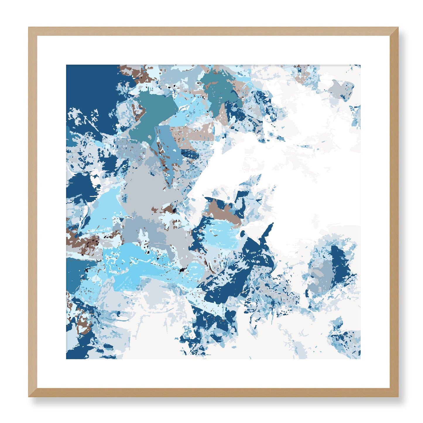 Framed Graphic Art Print, White Mat - 8x8 12x12 16x16 20x20 24x24 28x28 inches | FPS-1150-7695, Prints, Graphic art, Natural Frame, 61 x 61 cm ,24 x 24 inches