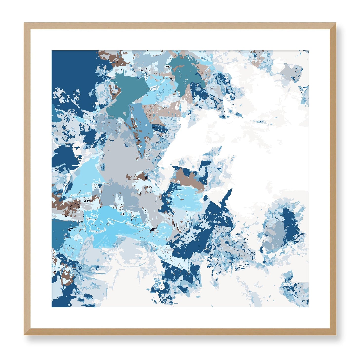 Framed Graphic Art Print, White Mat - 8x8 12x12 16x16 20x20 24x24 28x28 inches | FPS-1150-7695, Prints, Graphic art, Natural Frame, 71 x 71 cm ,28 x 28 inches