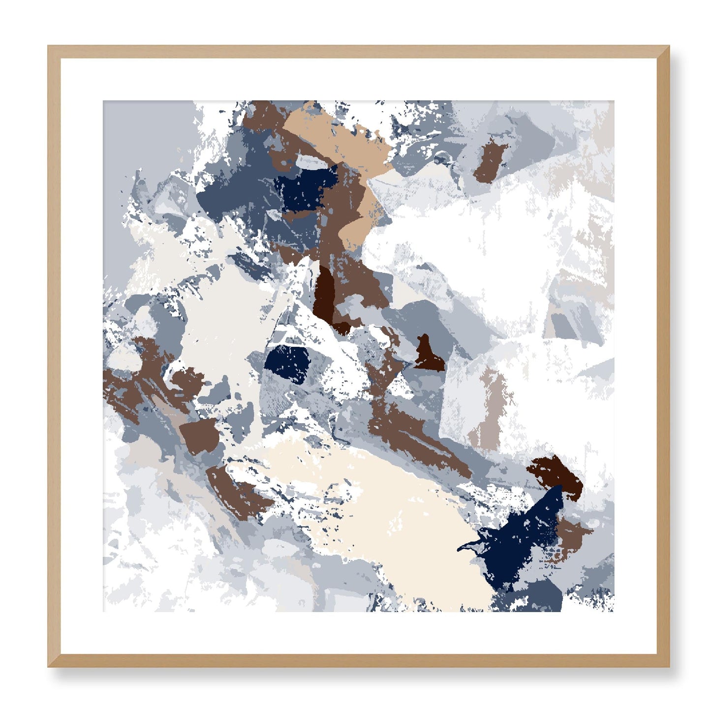 Framed Graphic Art Print, White Mat - 8x8 12x12 16x16 20x20 24x24 28x28 inches | FPS-1160-7690, Prints, Graphic art, Natural Frame, 71 x 71 cm ,28 x 28 inches