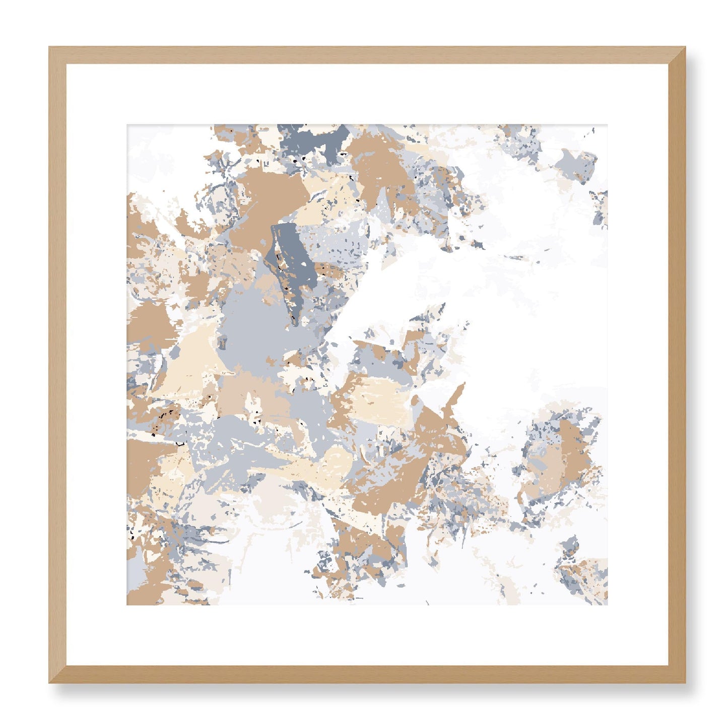 Framed Graphic Art Print, White Mat - 8x8 12x12 16x16 20x20 24x24 28x28 inches | FPS-1160-7695, Prints, Graphic art, Natural Frame, 51 x 51 cm ,20 x 20 inches