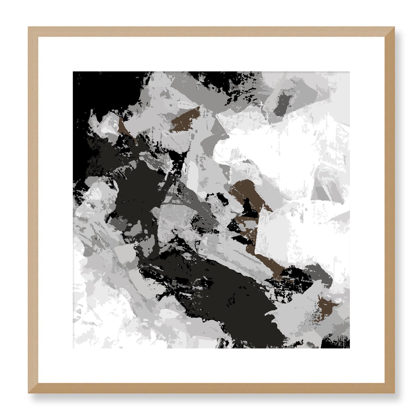 Framed Graphic Art Print, White Mat - 8x8 12x12 16x16 20x20 24x24 28x28 inches | FPS-1170-7690, Prints, Graphic art, Natural Frame, 51 x 51 cm ,20 x 20 inches