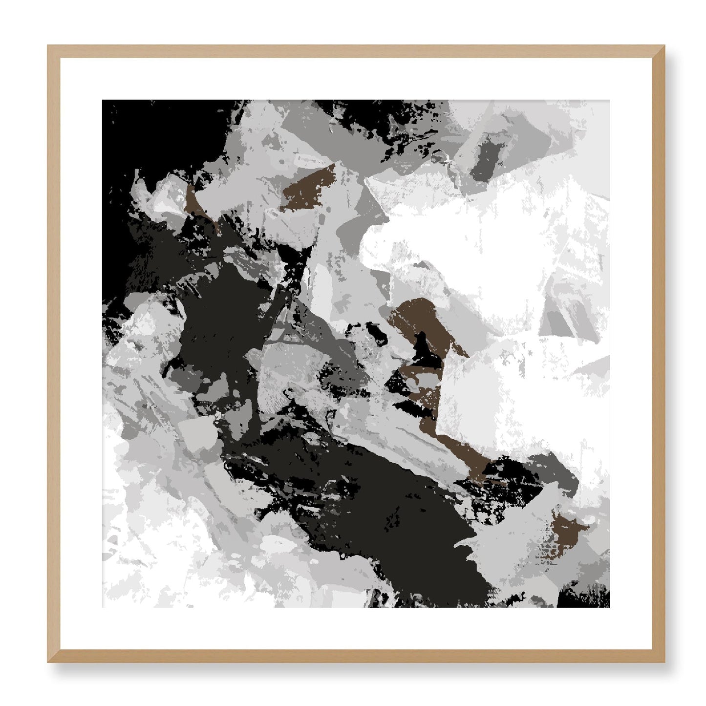 Framed Graphic Art Print, White Mat - 8x8 12x12 16x16 20x20 24x24 28x28 inches | FPS-1170-7690, Prints, Graphic art, Natural Frame, 71 x 71 cm ,28 x 28 inches