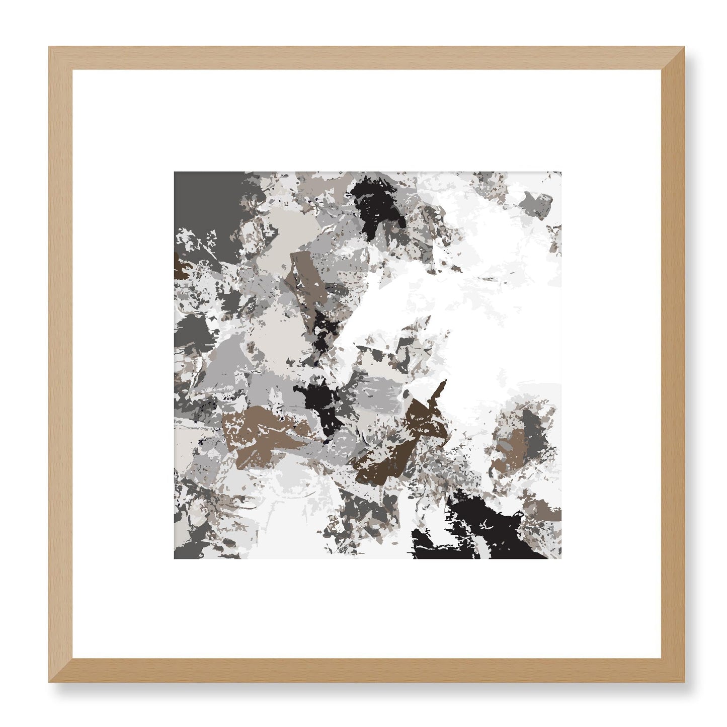 Framed Graphic Art Print, White Mat - 8x8 12x12 16x16 20x20 24x24 28x28 inches | FPS-1170-7695, Prints, Graphic art, Natural Frame, 30 x 30 cm ,12 x 12 inches