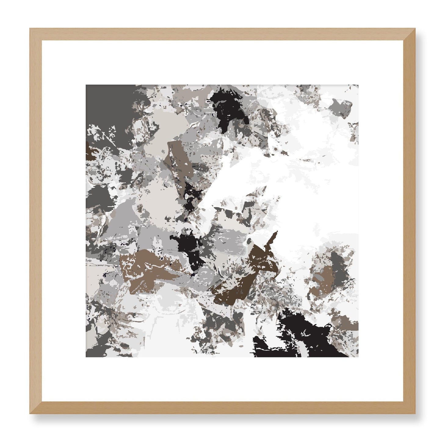 Framed Graphic Art Print, White Mat - 8x8 12x12 16x16 20x20 24x24 28x28 inches | FPS-1170-7695, Prints, Graphic art, Natural Frame, 41 x 41 cm ,16 x 16 inches