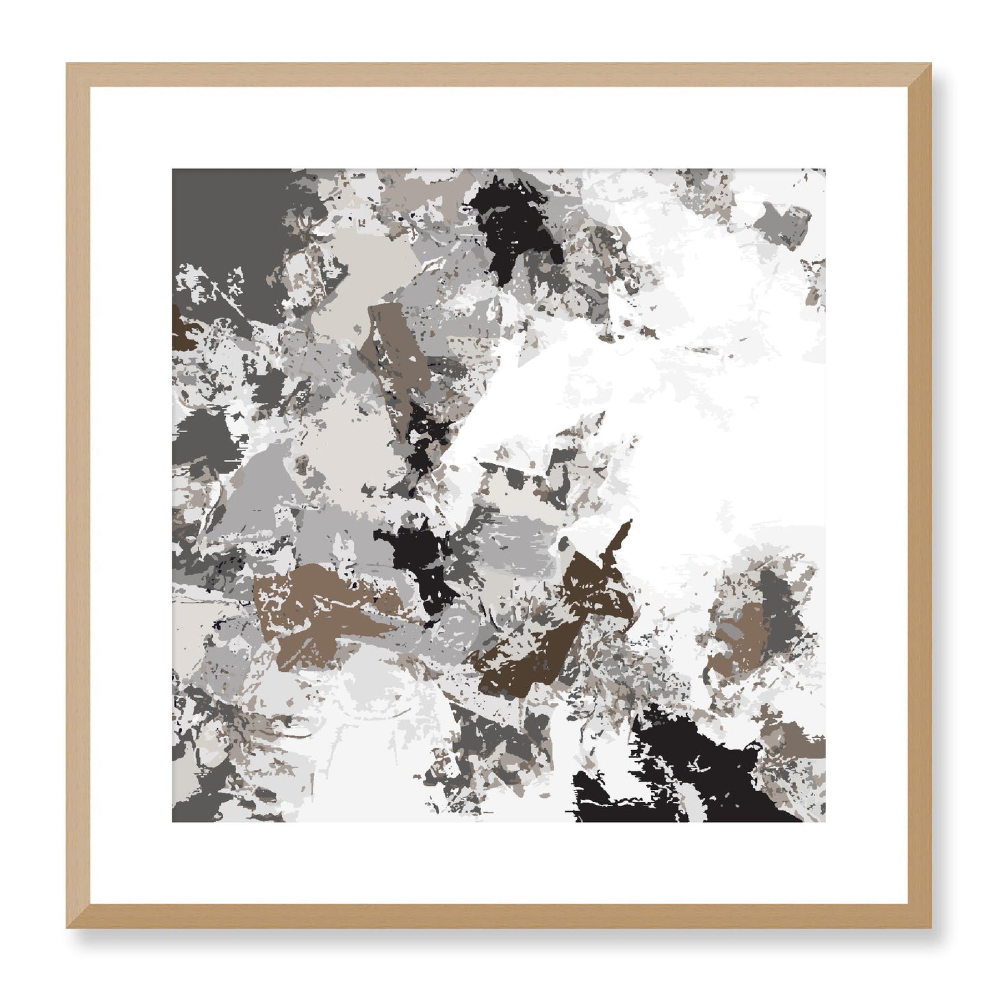 Framed Graphic Art Print, White Mat - 8x8 12x12 16x16 20x20 24x24 28x28 inches | FPS-1170-7695, Prints, Graphic art, Natural Frame, 51 x 51 cm ,20 x 20 inches
