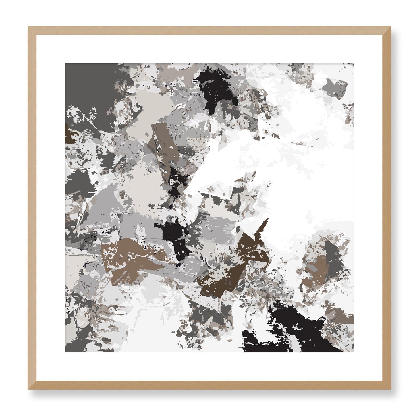 Framed Graphic Art Print, White Mat - 8x8 12x12 16x16 20x20 24x24 28x28 inches | FPS-1170-7695, Prints, Graphic art, Natural Frame, 61 x 61 cm ,24 x 24 inches