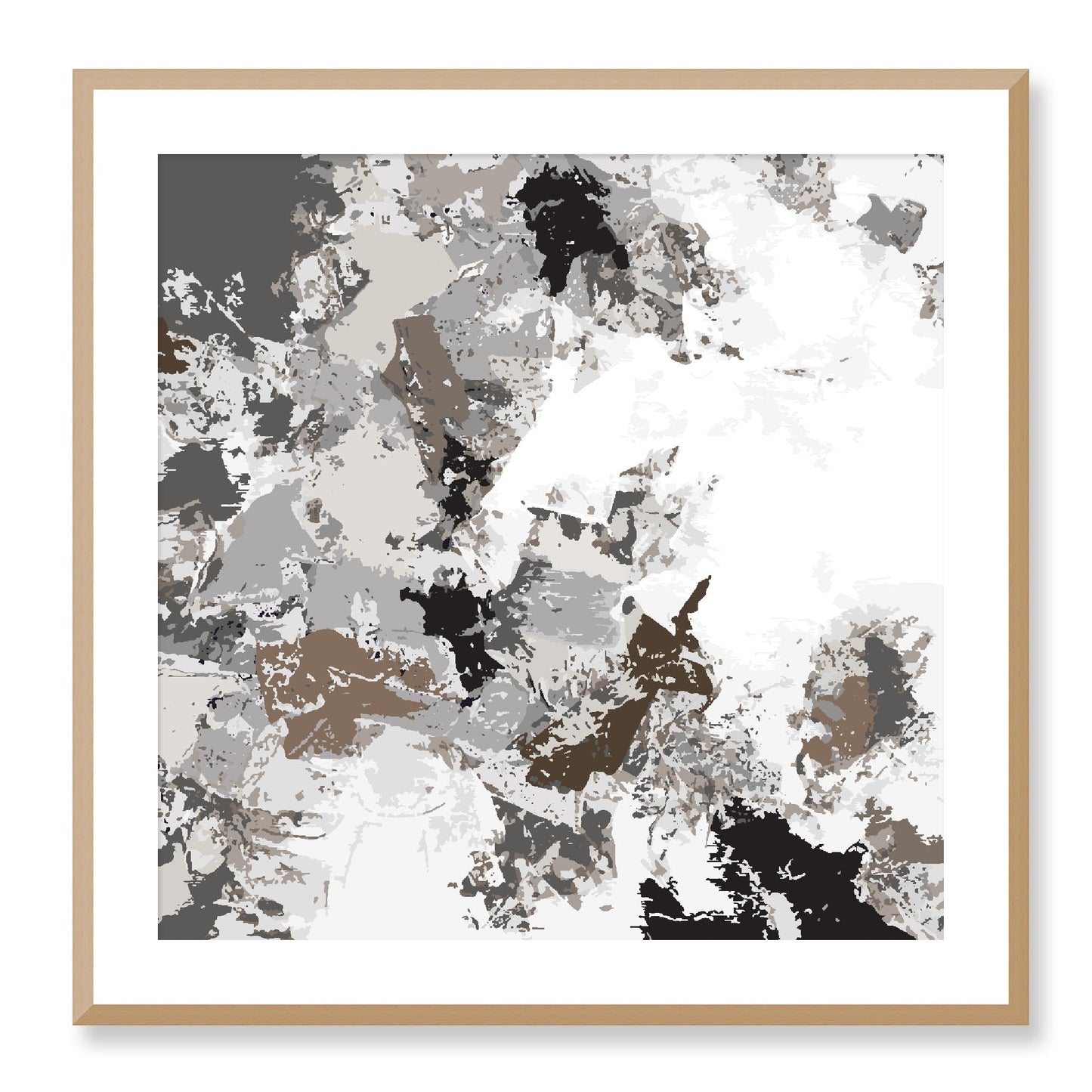 Framed Graphic Art Print, White Mat - 8x8 12x12 16x16 20x20 24x24 28x28 inches | FPS-1170-7695, Prints, Graphic art, Natural Frame, 71 x 71 cm ,28 x 28 inches