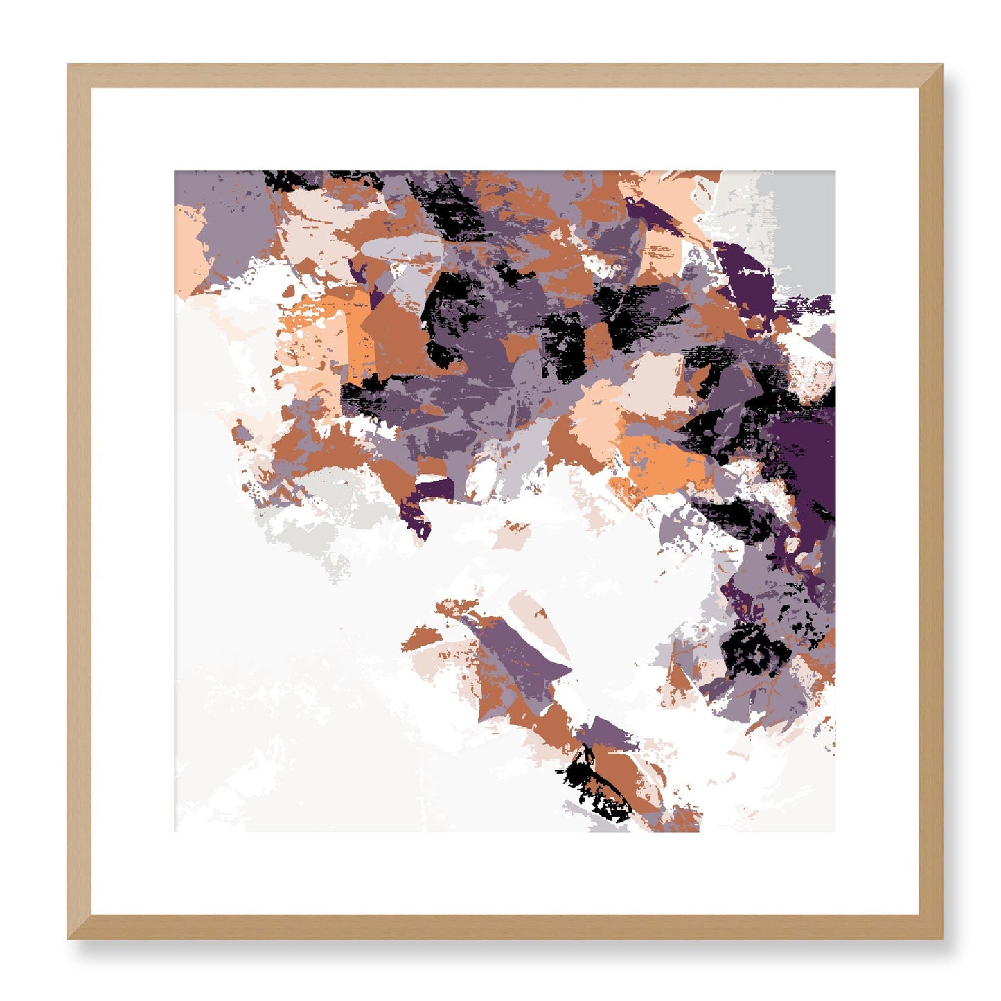 Framed Graphic Art Print, White Mat - 8x8 12x12 16x16 20x20 24x24 28x28 inches | FPS-1180-7693, Prints, Graphic art, Natural Frame, 51 x 51 cm ,20 x 20 inches