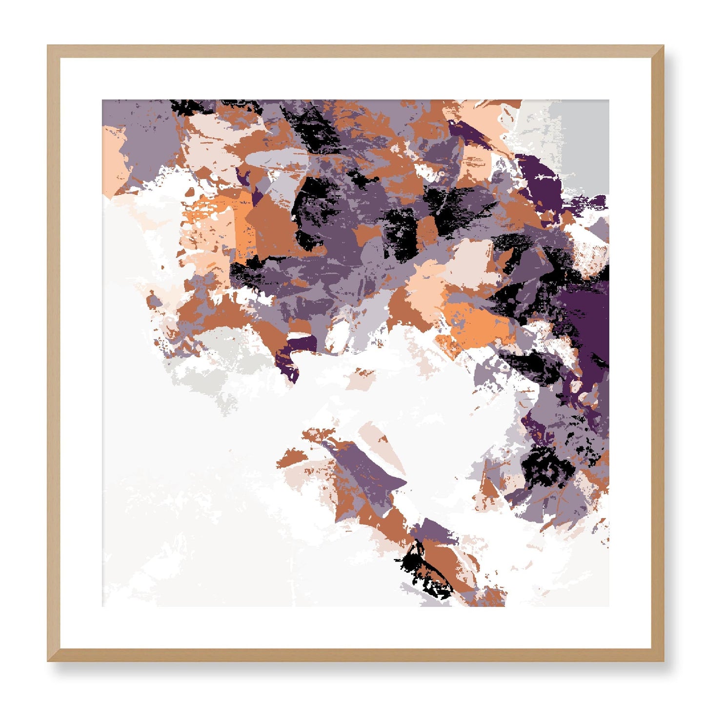 Framed Graphic Art Print, White Mat - 8x8 12x12 16x16 20x20 24x24 28x28 inches | FPS-1180-7693, Prints, Graphic art, Natural Frame, 71 x 71 cm ,28 x 28 inches