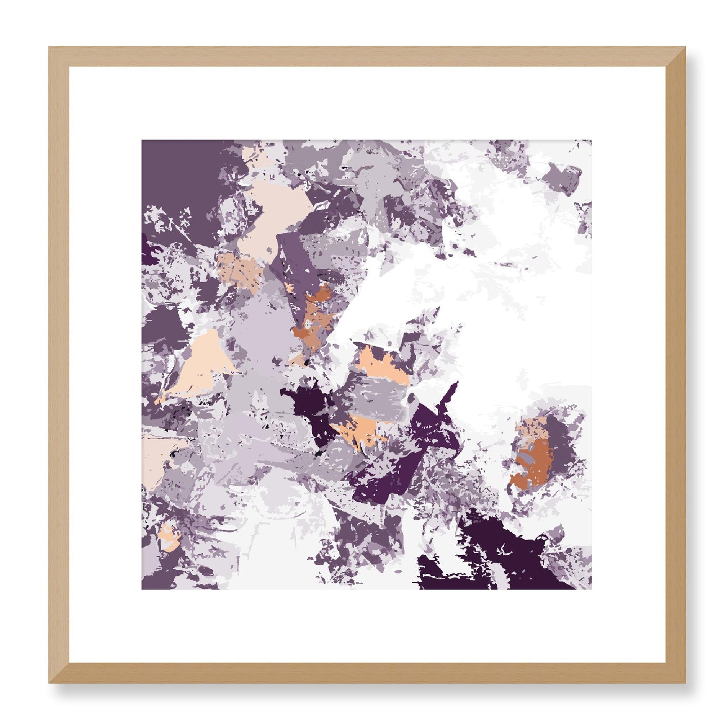 Framed Graphic Art Print, White Mat - 8x8 12x12 16x16 20x20 24x24 28x28 inches | FPS-1180-7695, Prints, Graphic art, Natural Frame, 41 x 41 cm ,16 x 16 inches