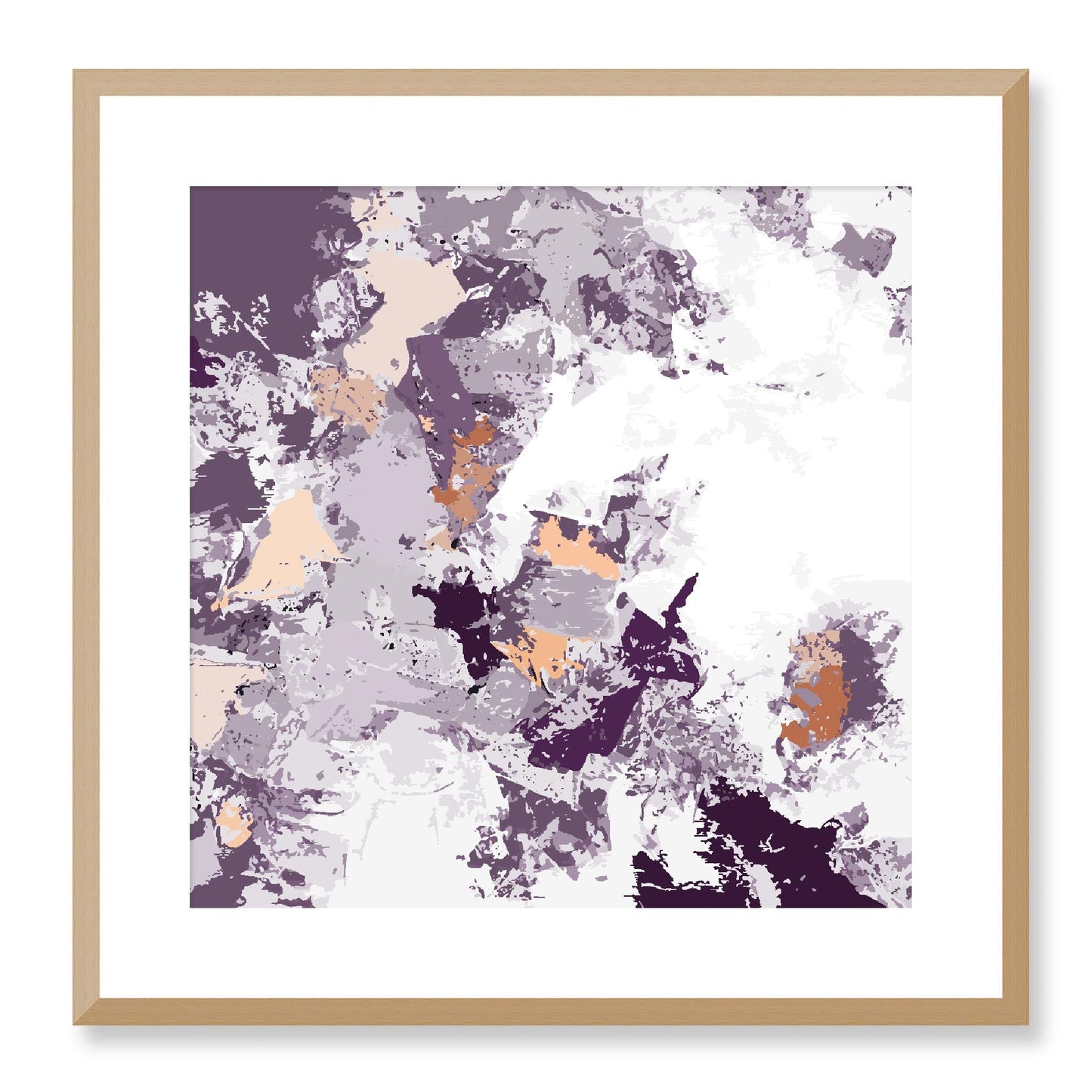 Framed Graphic Art Print, White Mat - 8x8 12x12 16x16 20x20 24x24 28x28 inches | FPS-1180-7695, Prints, Graphic art, Natural Frame, 51 x 51 cm ,20 x 20 inches