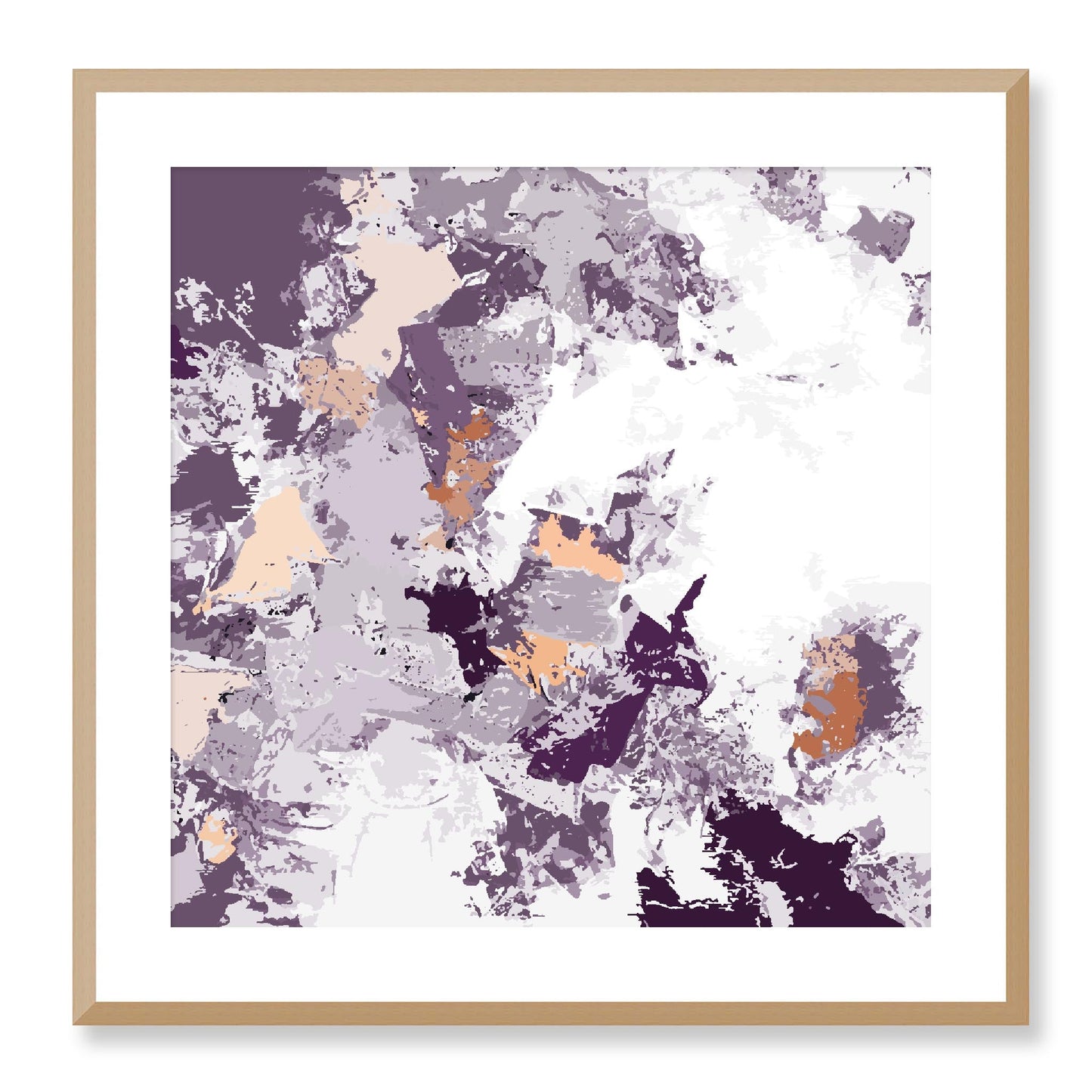 Framed Graphic Art Print, White Mat - 8x8 12x12 16x16 20x20 24x24 28x28 inches | FPS-1180-7695, Prints, Graphic art, Natural Frame, 61 x 61 cm ,24 x 24 inches