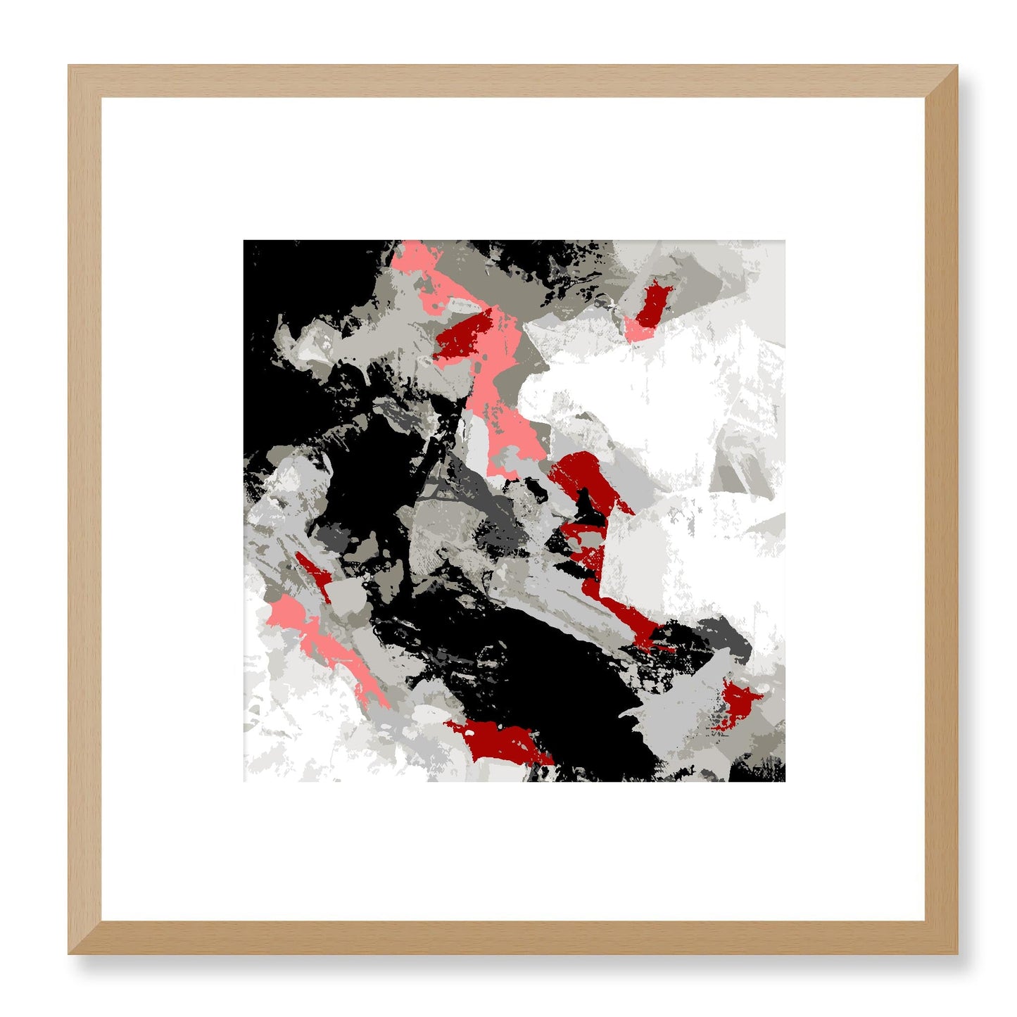 Framed Graphic Art Print, White Mat - 8x8 12x12 16x16 20x20 24x24 28x28 inches | FPS-1190-7690, Prints, Graphic art, Natural Frame, 30 x 30 cm ,12 x 12 inches