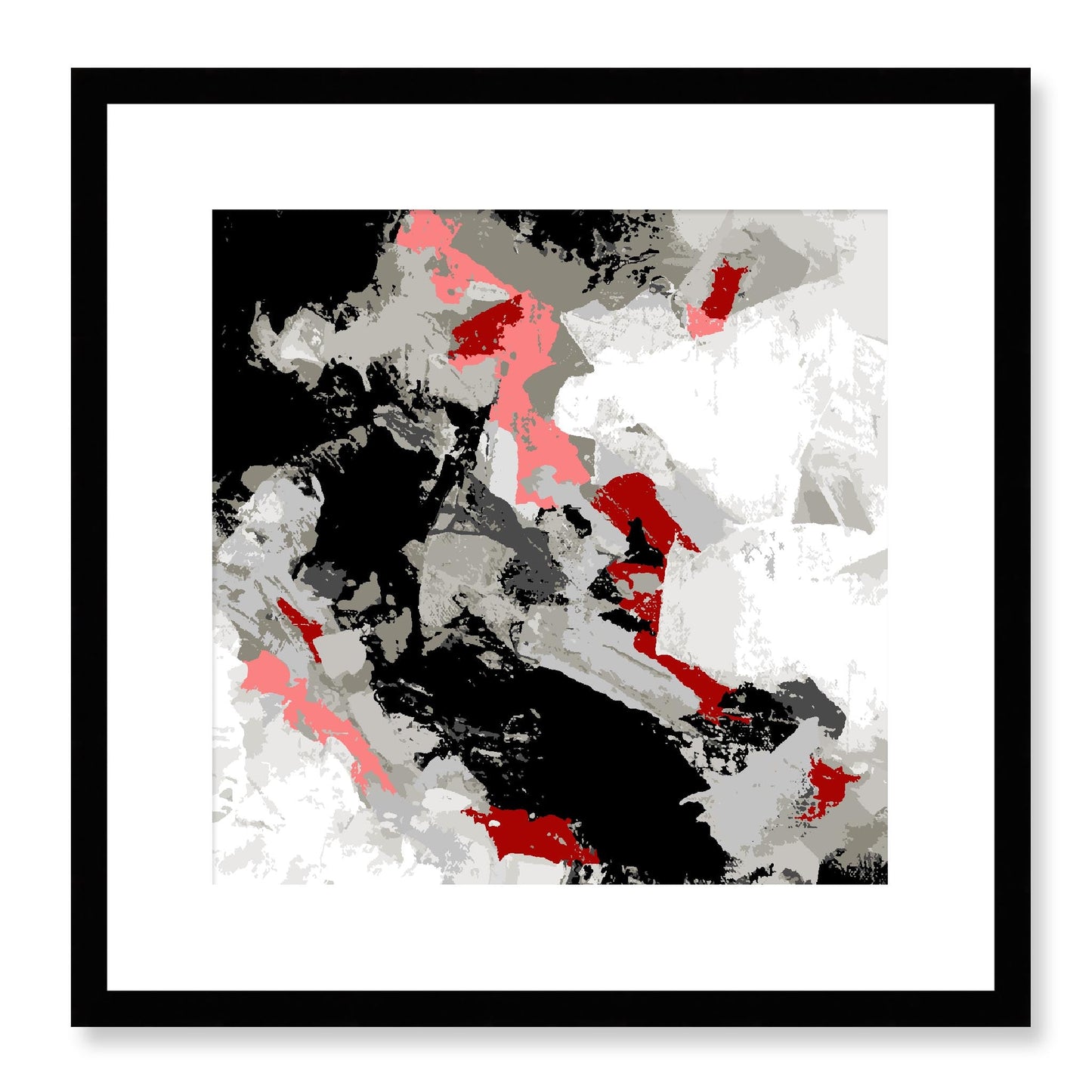 Framed Graphic Art Print, White Mat - 8x8 12x12 16x16 20x20 24x24 28x28 inches | FPS-1190-7690, Prints, Graphic art, Black Frame, 41 x 41 cm ,16 x 16 inches