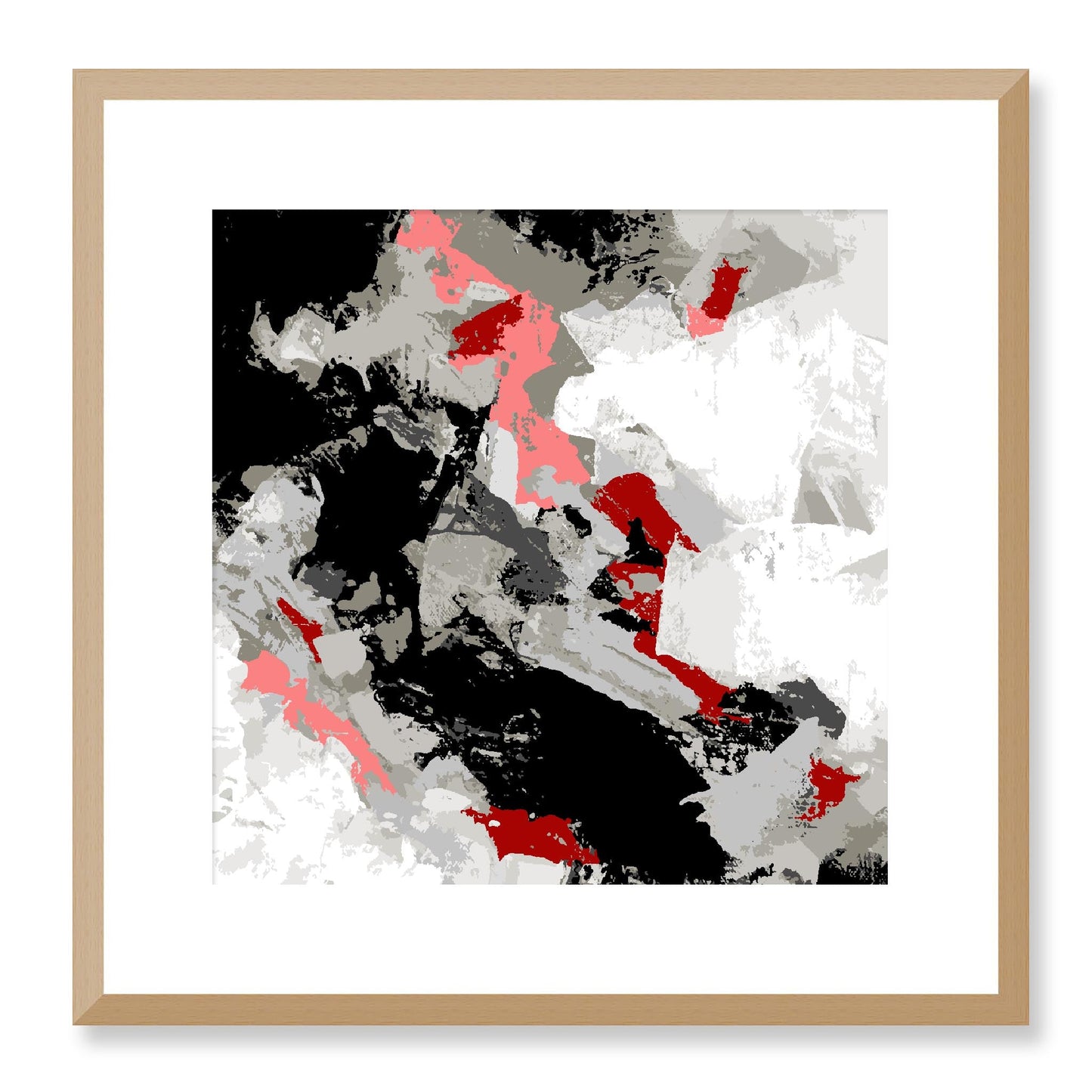 Framed Graphic Art Print, White Mat - 8x8 12x12 16x16 20x20 24x24 28x28 inches | FPS-1190-7690, Prints, Graphic art, Natural Frame, 41 x 41 cm ,16 x 16 inches