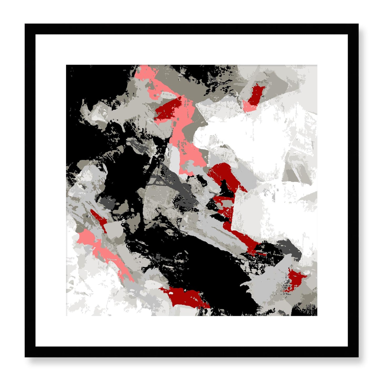 Framed Graphic Art Print, White Mat - 8x8 12x12 16x16 20x20 24x24 28x28 inches | FPS-1190-7690, Prints, Graphic art, Black Frame, 51 x 51 cm ,20 x 20 inches