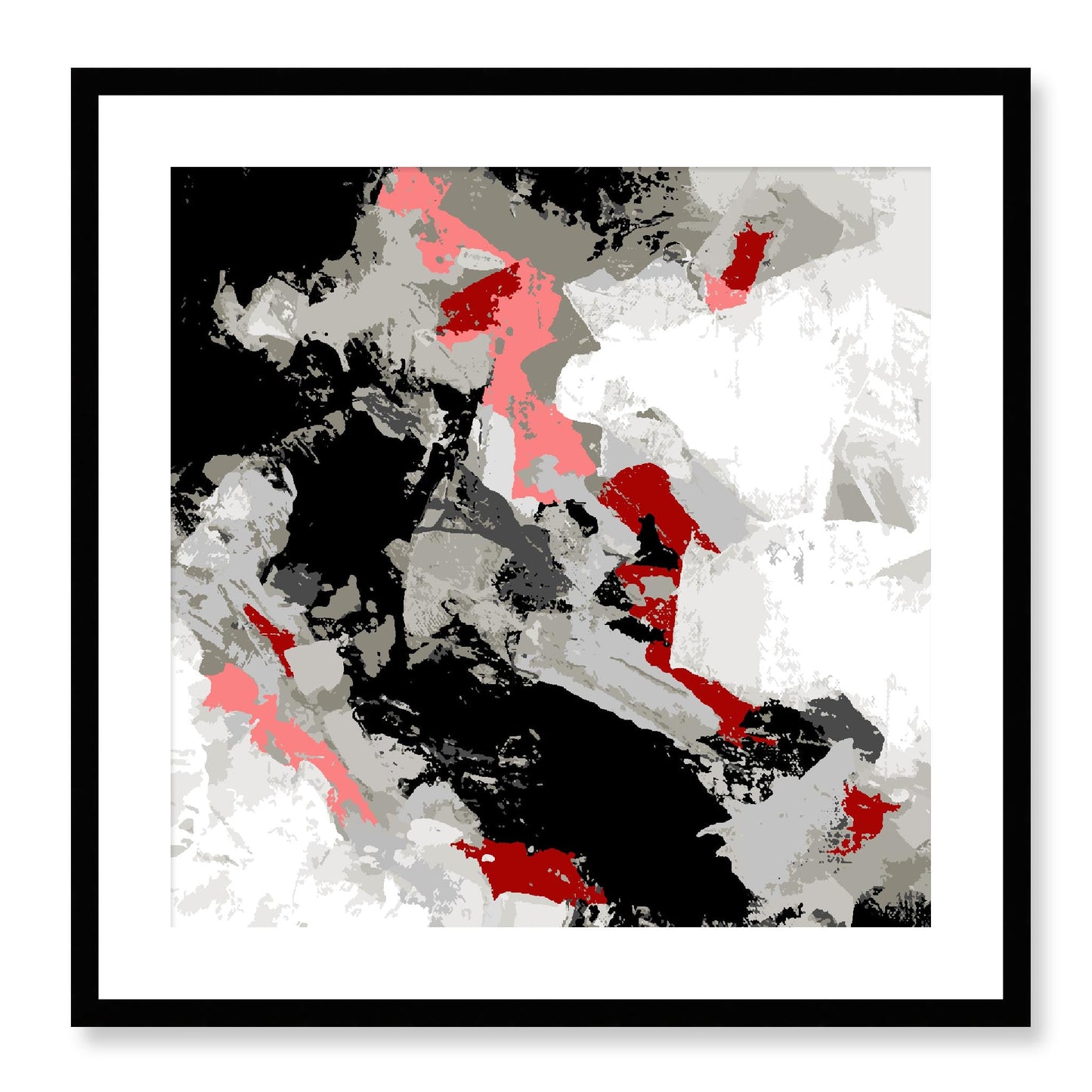 Framed Graphic Art Print, White Mat - 8x8 12x12 16x16 20x20 24x24 28x28 inches | FPS-1190-7690, Prints, Graphic art, Black Frame, 61 x 61 cm ,24 x 24 inches