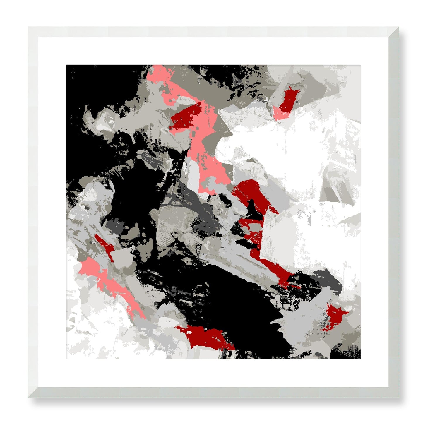 Framed Graphic Art Print, White Mat - 8x8 12x12 16x16 20x20 24x24 28x28 inches | FPS-1190-7690, Prints, Graphic art, White Frame, 61 x 61 cm ,24 x 24 inches