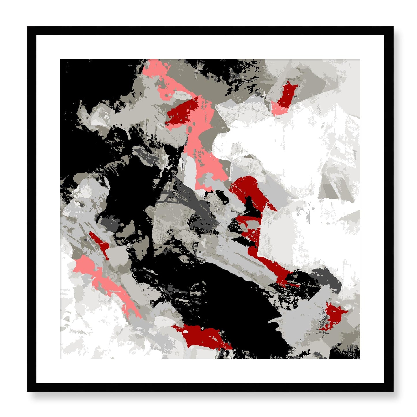 Framed Graphic Art Print, White Mat - 8x8 12x12 16x16 20x20 24x24 28x28 inches | FPS-1190-7690, Prints, Graphic art, Black Frame, 71 x 71 cm ,28 x 28 inches