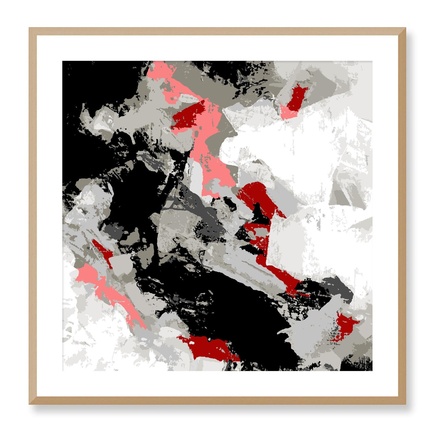 Framed Graphic Art Print, White Mat - 8x8 12x12 16x16 20x20 24x24 28x28 inches | FPS-1190-7690, Prints, Graphic art, Natural Frame, 71 x 71 cm ,28 x 28 inches