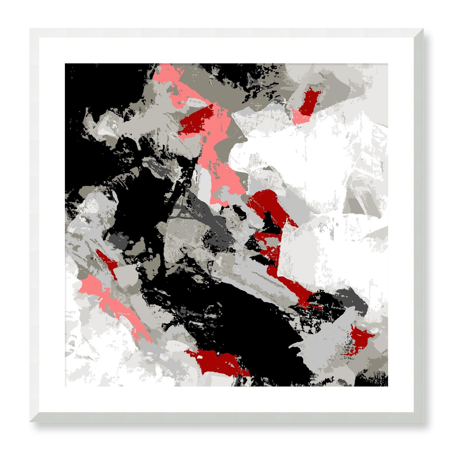 Framed Graphic Art Print, White Mat - 8x8 12x12 16x16 20x20 24x24 28x28 inches | FPS-1190-7690, Prints, Graphic art, White Frame, 71 x 71 cm ,28 x 28 inches