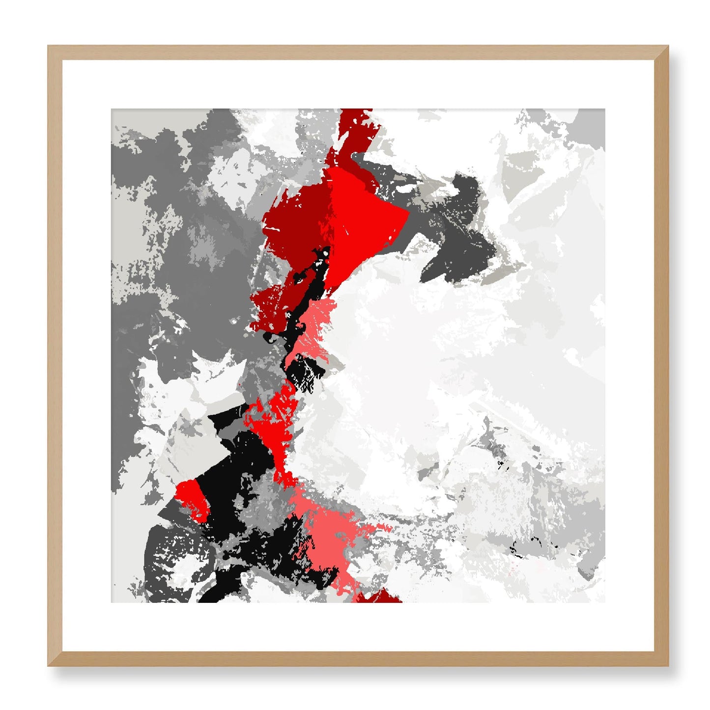 Framed Graphic Art Print, White Mat - 8x8 12x12 16x16 20x20 24x24 28x28 inches | FPS-1190-7691, Prints, Graphic art, Natural Frame, 61 x 61 cm ,24 x 24 inches