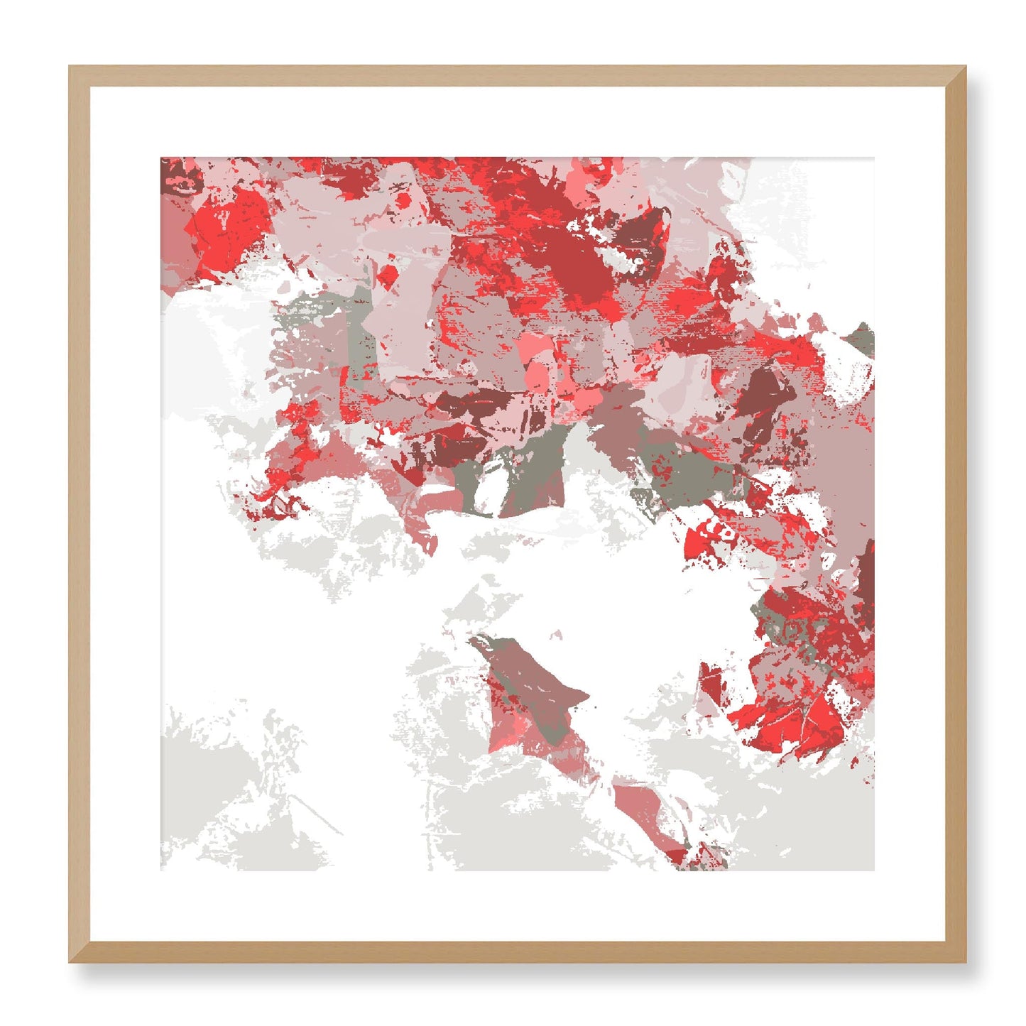 Framed Graphic Art Print, White Mat - 8x8 12x12 16x16 20x20 24x24 28x28 inches | FPS-1190-7693, Prints, Graphic art, Natural Frame, 61 x 61 cm ,24 x 24 inches