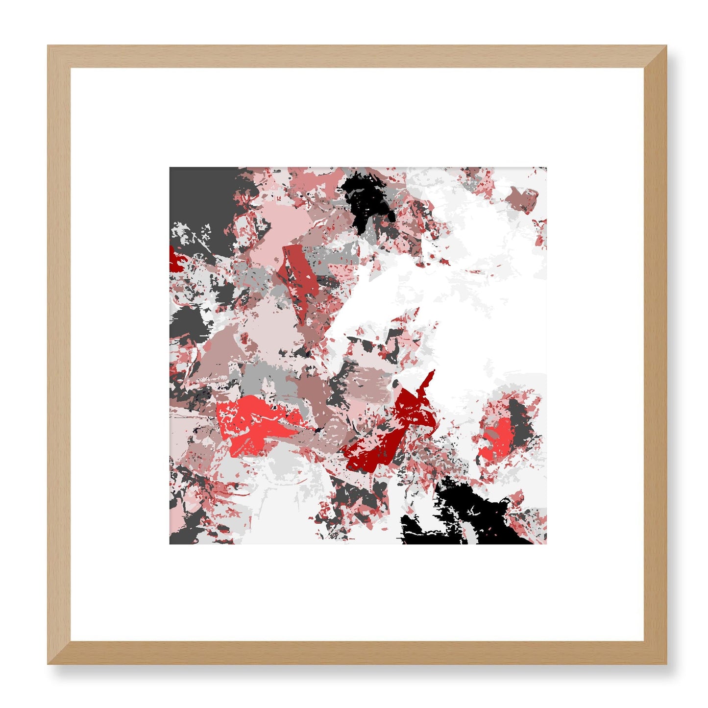 Framed Graphic Art Print, White Mat - 8x8 12x12 16x16 20x20 24x24 28x28 inches | FPS-1190-7695, Prints, Graphic art, Natural Frame, 30 x 30 cm ,12 x 12 inches