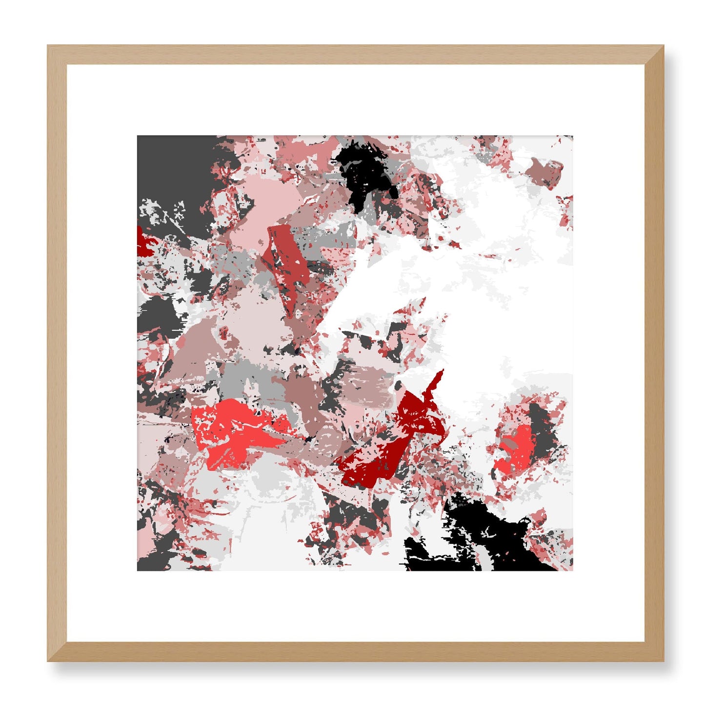 Framed Graphic Art Print, White Mat - 8x8 12x12 16x16 20x20 24x24 28x28 inches | FPS-1190-7695, Prints, Graphic art, Natural Frame, 41 x 41 cm ,16 x 16 inches