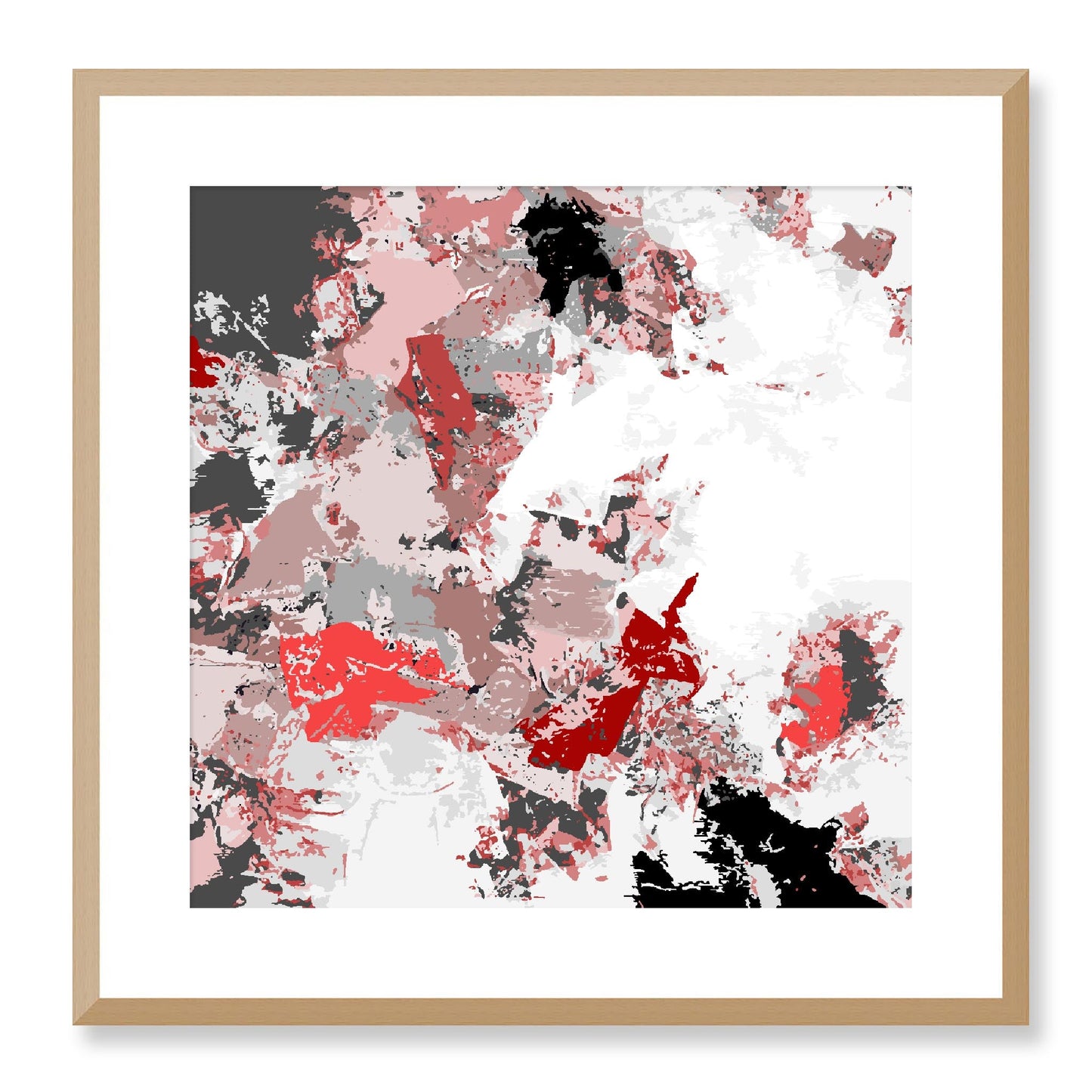 Framed Graphic Art Print, White Mat - 8x8 12x12 16x16 20x20 24x24 28x28 inches | FPS-1190-7695, Prints, Graphic art, Natural Frame, 51 x 51 cm ,20 x 20 inches