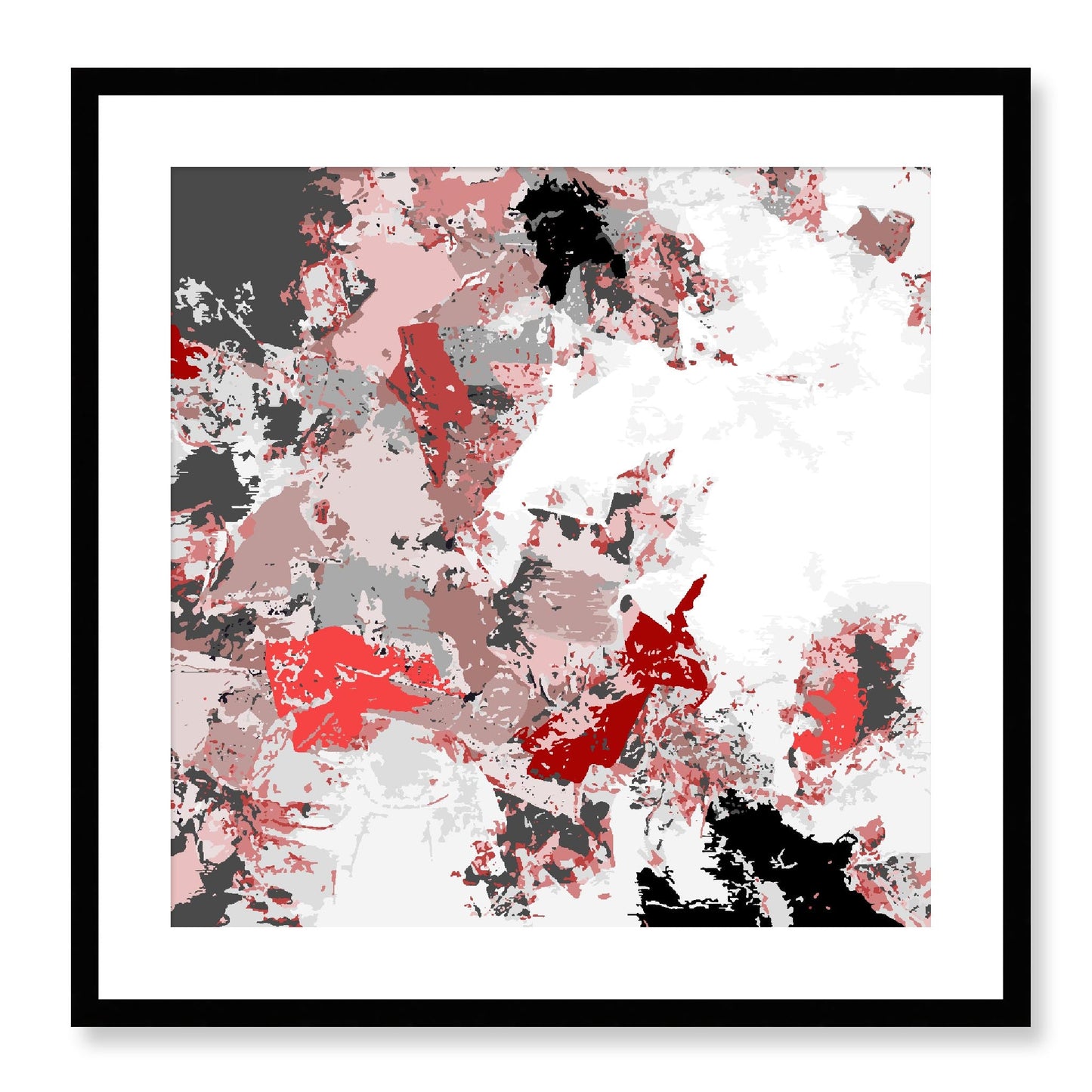 Framed Graphic Art Print, White Mat - 8x8 12x12 16x16 20x20 24x24 28x28 inches | FPS-1190-7695, Prints, Graphic art, Black Frame, 61 x 61 cm ,24 x 24 inches