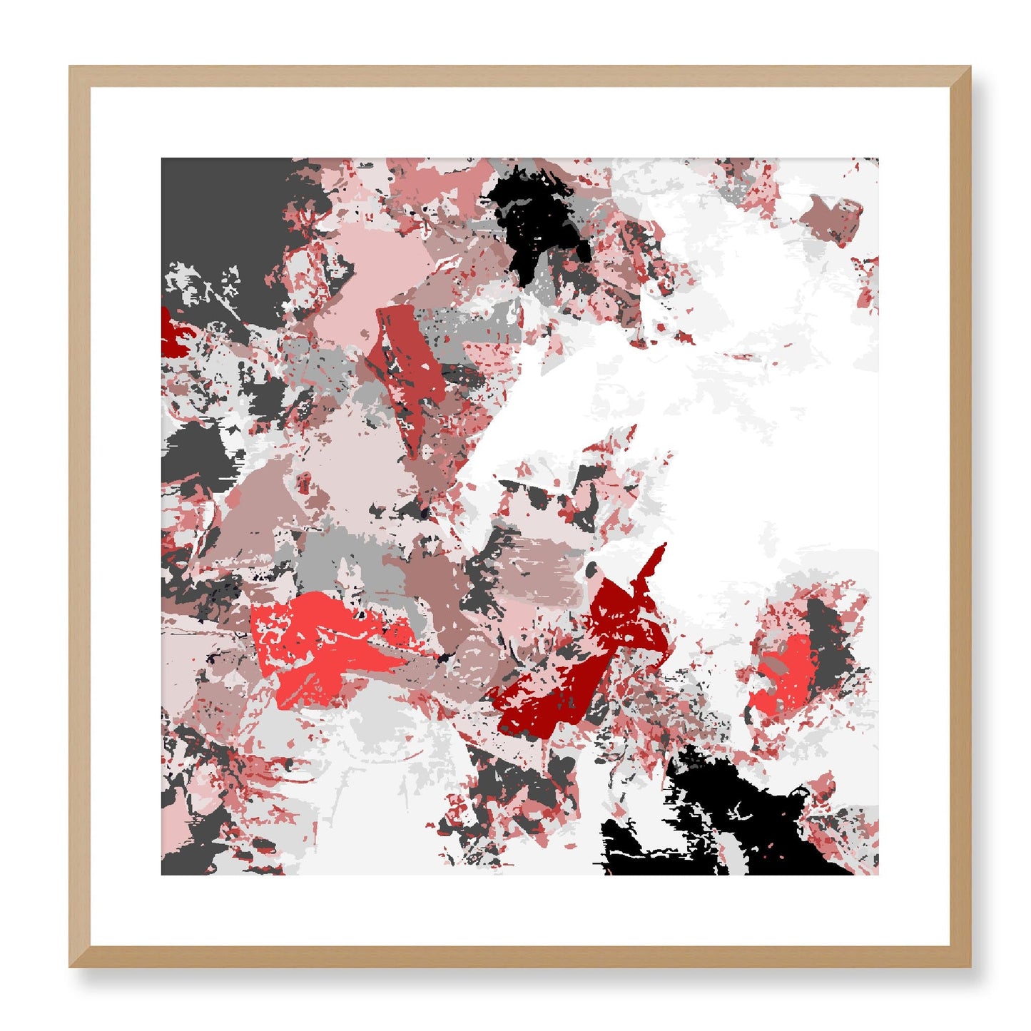 Framed Graphic Art Print, White Mat - 8x8 12x12 16x16 20x20 24x24 28x28 inches | FPS-1190-7695, Prints, Graphic art, Natural Frame, 61 x 61 cm ,24 x 24 inches